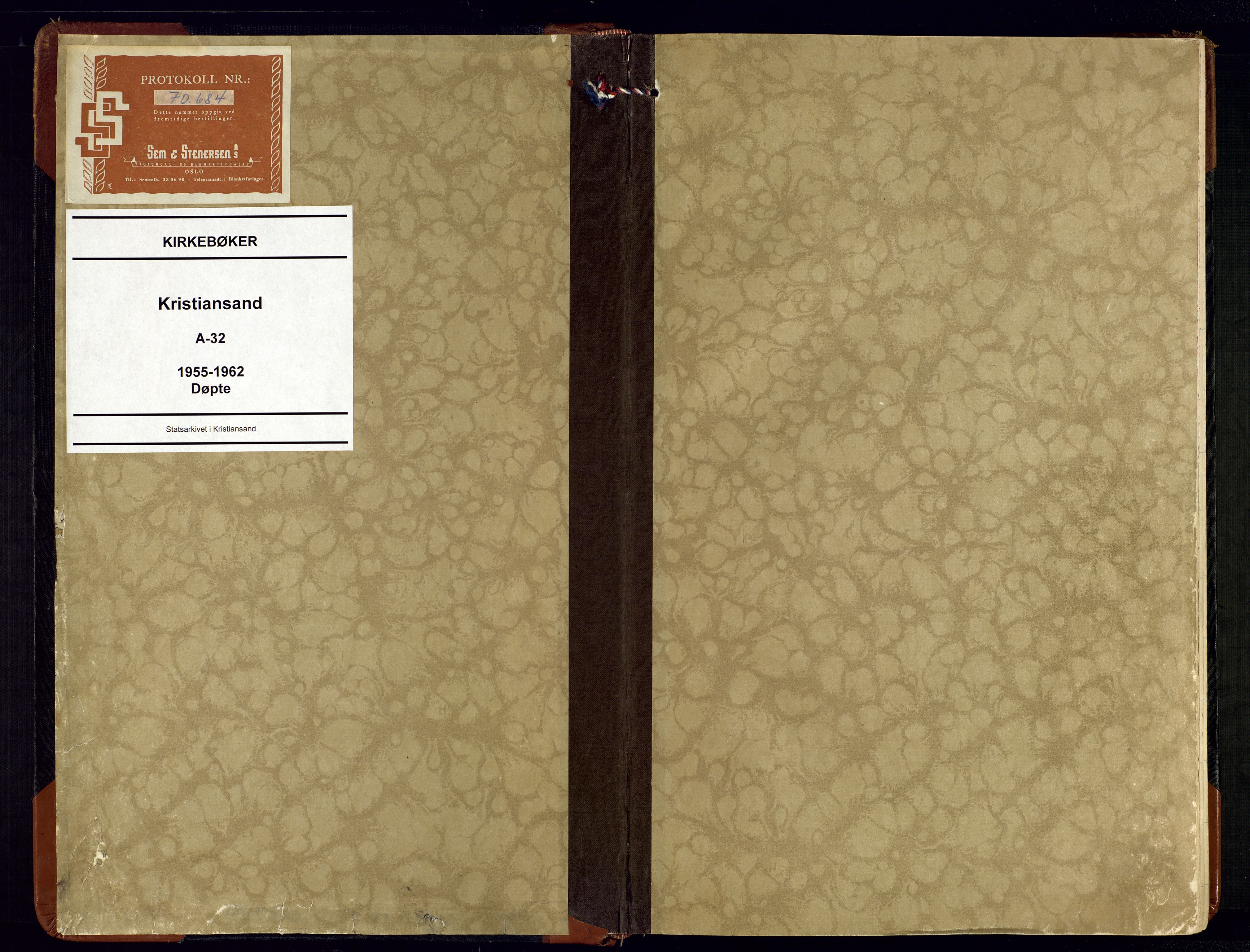 Kristiansand domprosti, AV/SAK-1112-0006/F/Fa/L0033: Parish register (official) no. A-32, 1955-1962