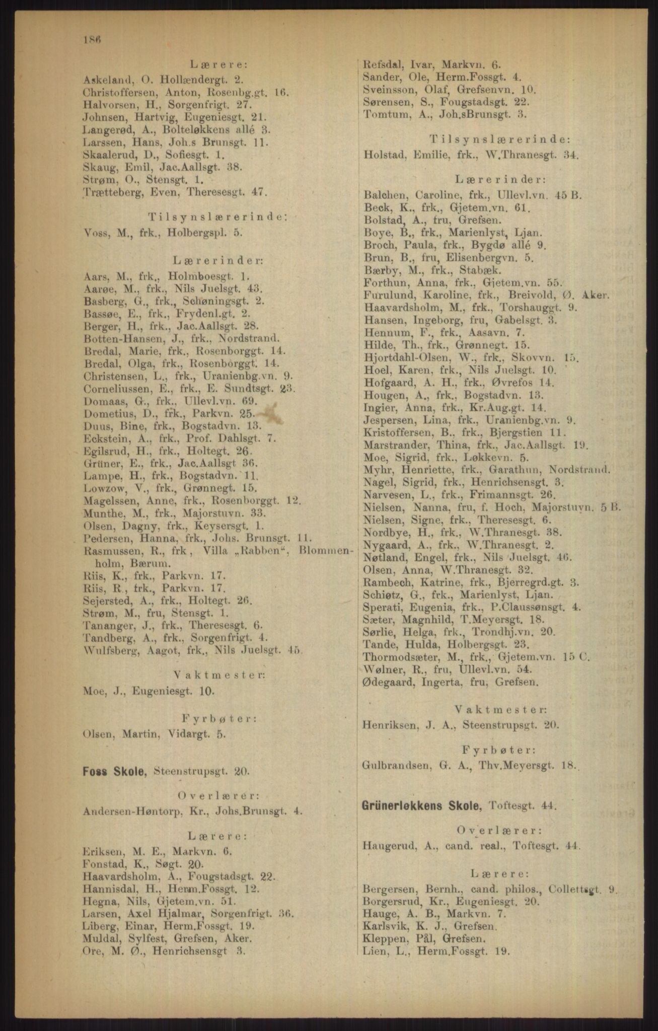 Kristiania/Oslo adressebok, PUBL/-, 1915, p. 186