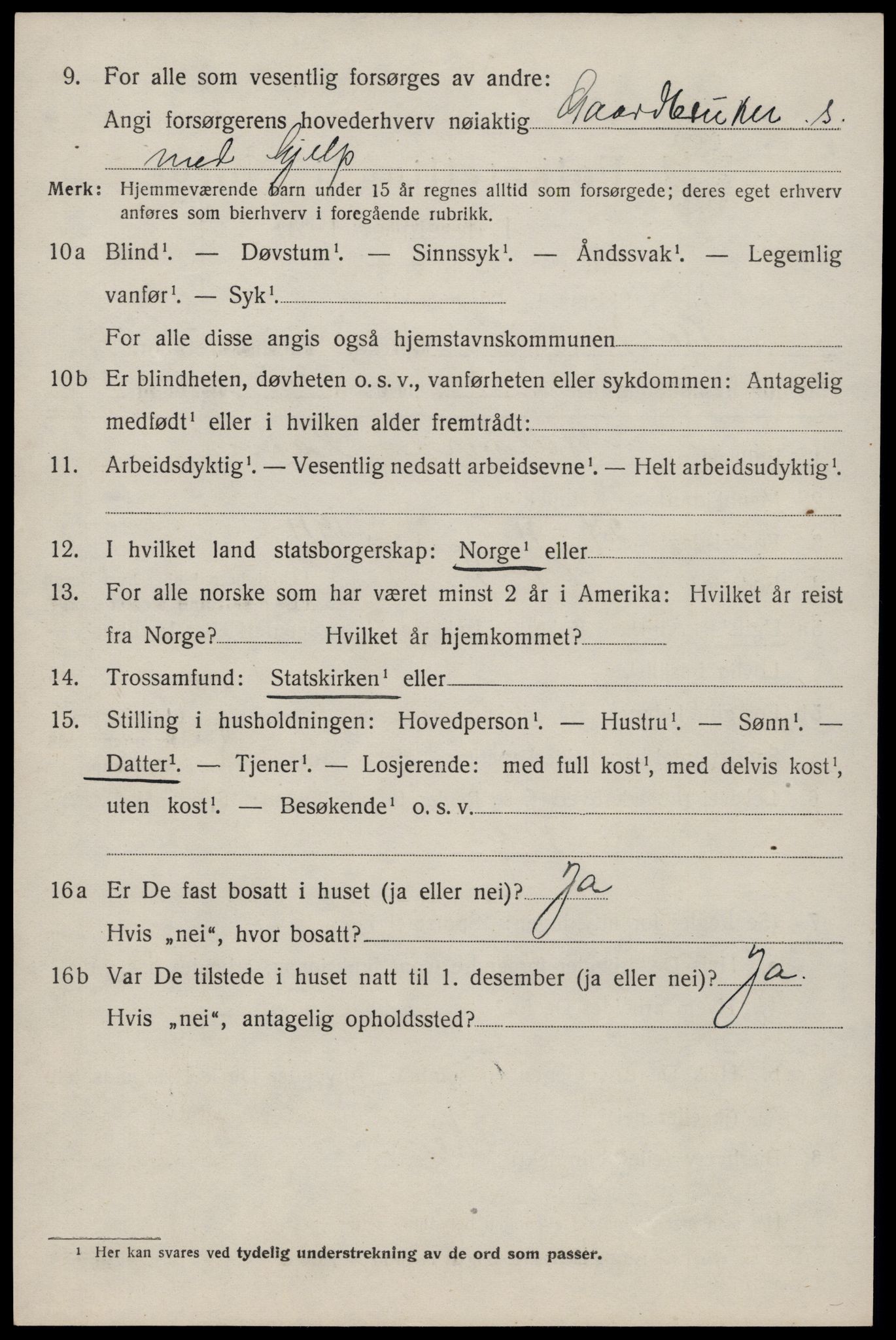 SAST, 1920 census for Skjold, 1920, p. 2351