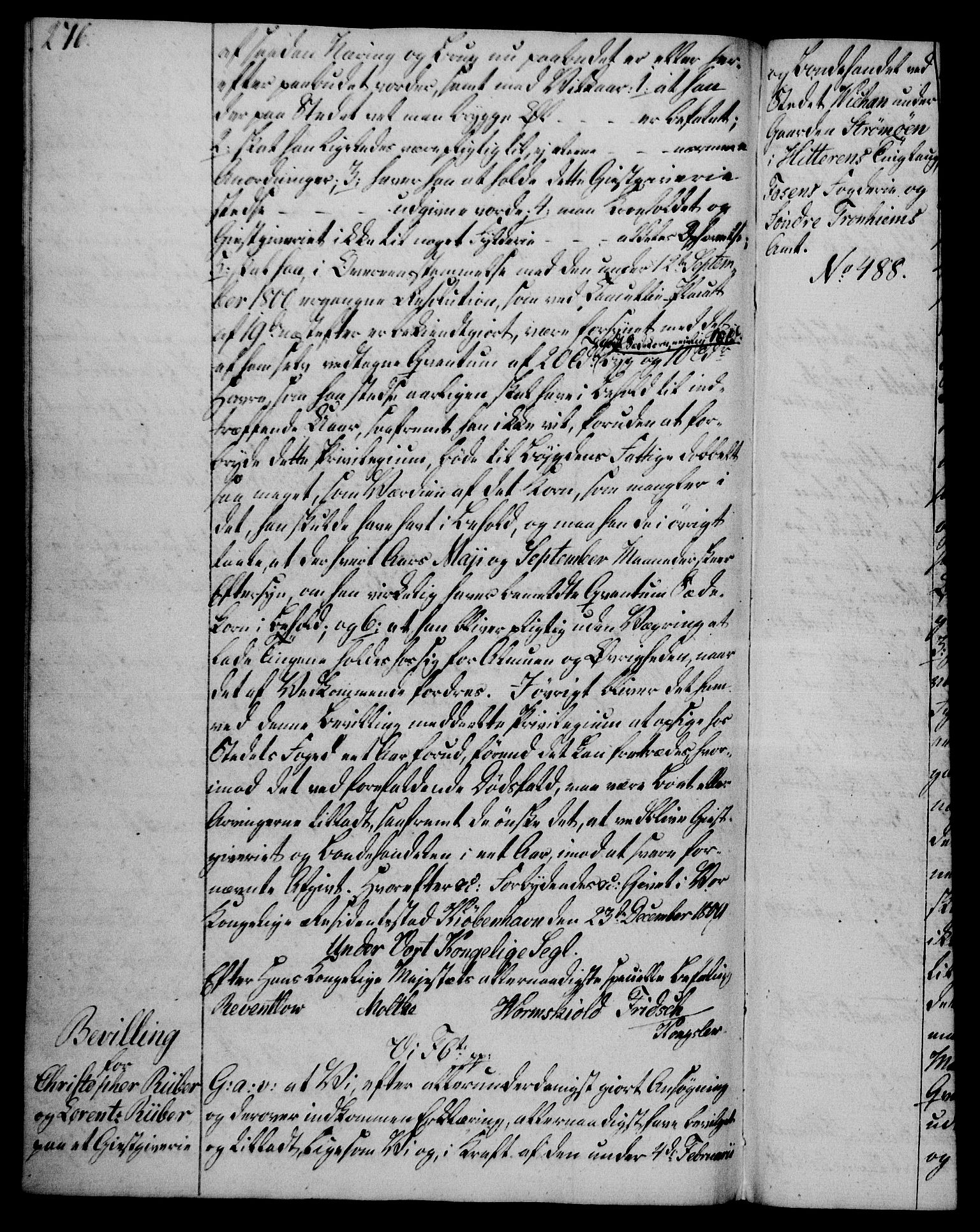 Rentekammeret, Kammerkanselliet, RA/EA-3111/G/Gg/Gga/L0019: Norsk ekspedisjonsprotokoll med register (merket RK 53.19), 1807-1810, p. 276