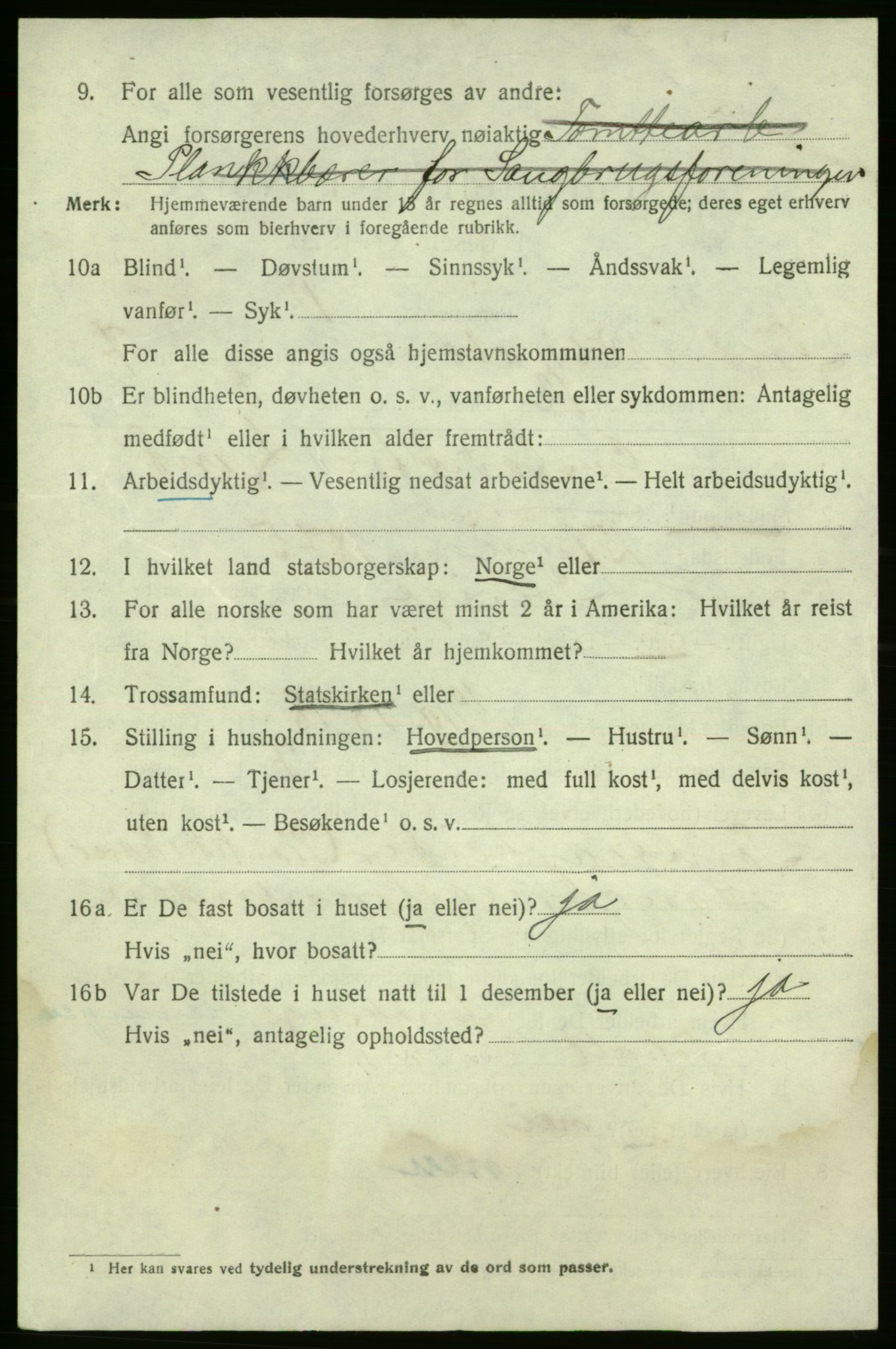 SAO, 1920 census for Fredrikshald, 1920, p. 14053