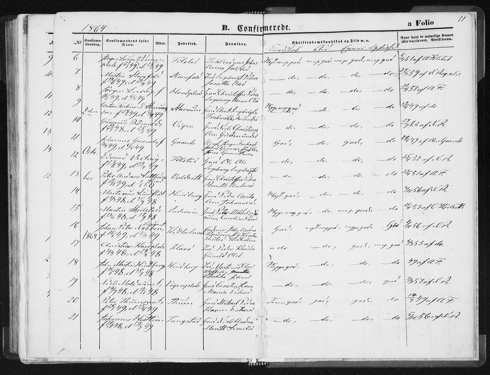 Ministerialprotokoller, klokkerbøker og fødselsregistre - Nord-Trøndelag, SAT/A-1458/744/L0418: Parish register (official) no. 744A02, 1843-1866, p. 11