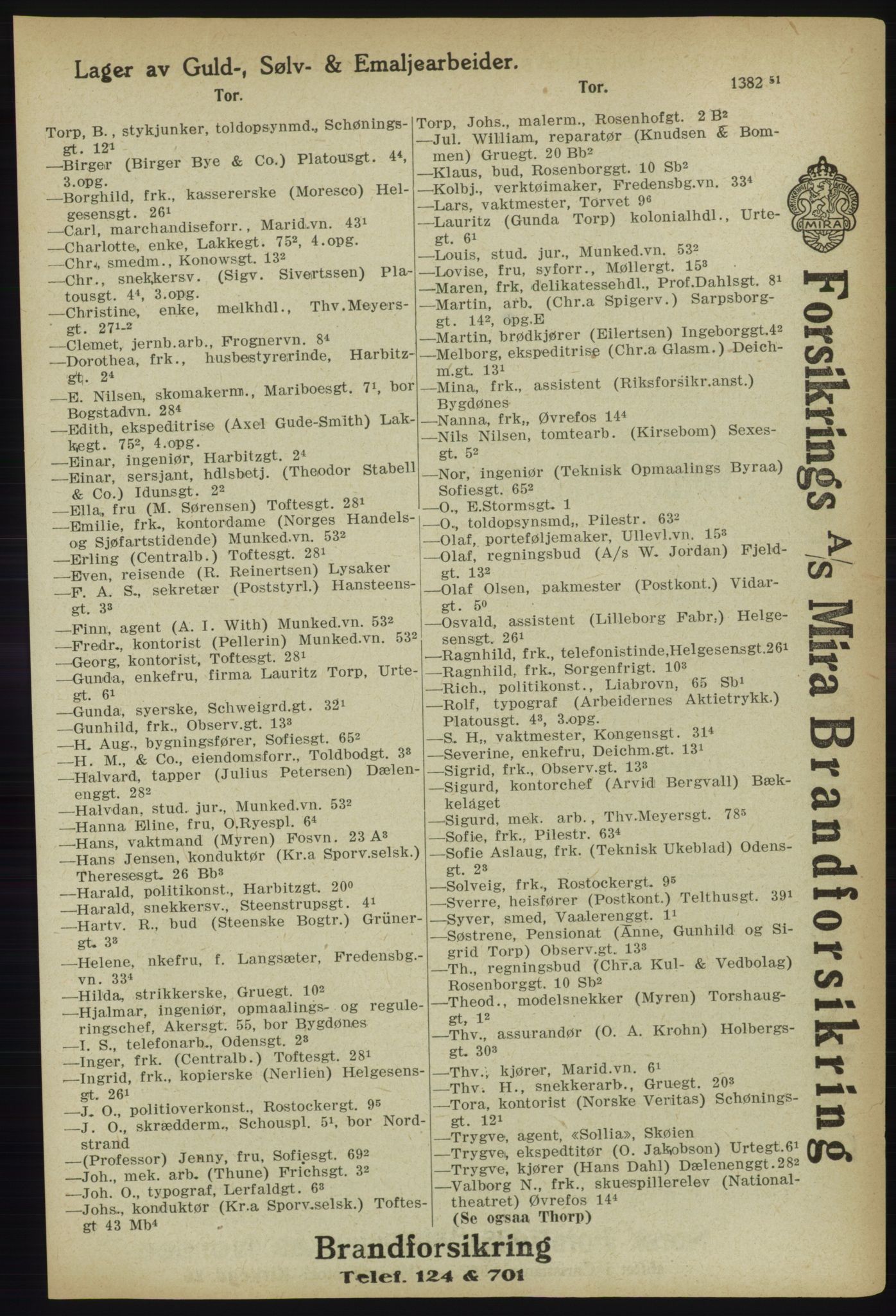 Kristiania/Oslo adressebok, PUBL/-, 1918, p. 1458