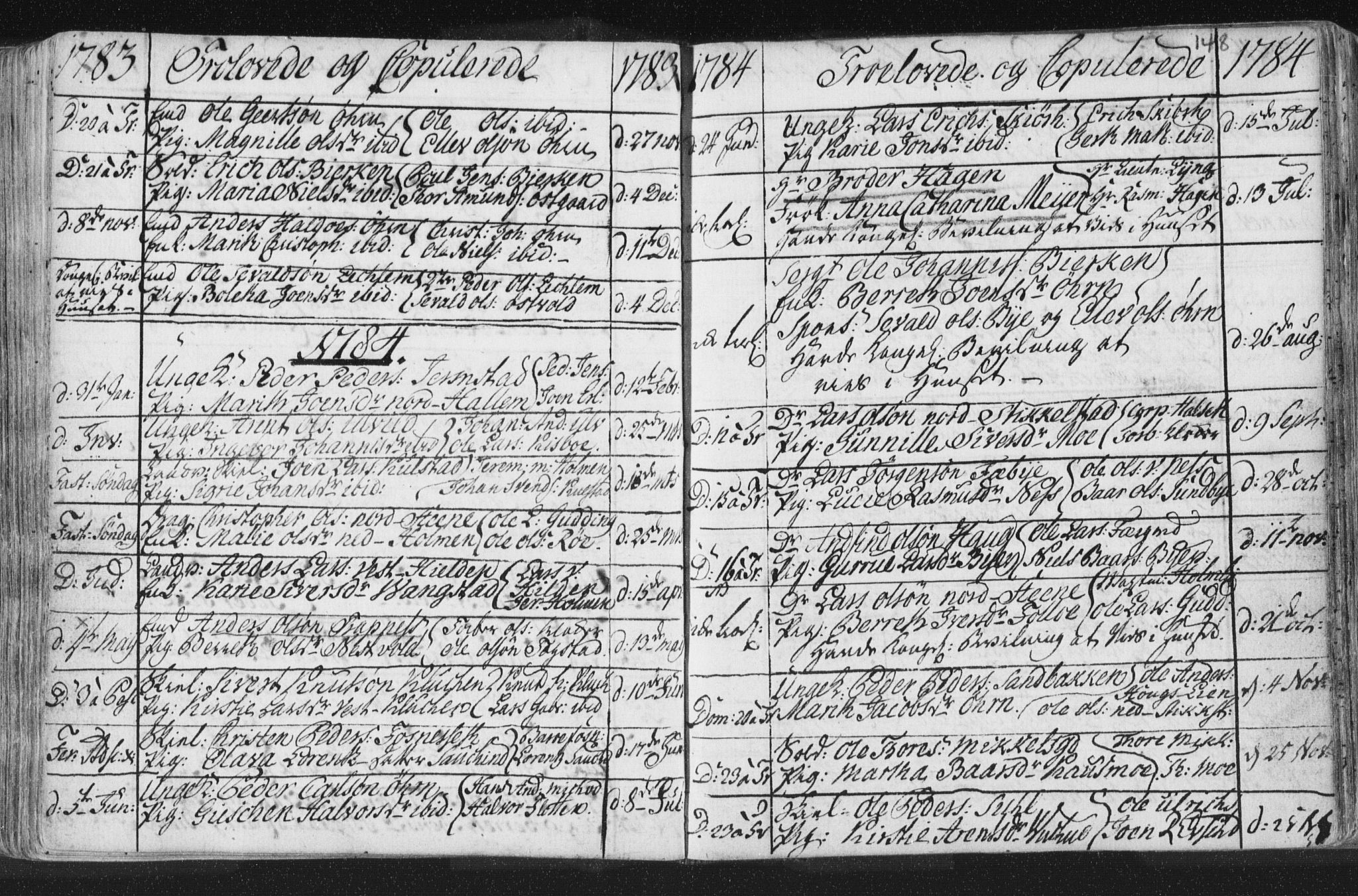 Ministerialprotokoller, klokkerbøker og fødselsregistre - Nord-Trøndelag, SAT/A-1458/723/L0232: Parish register (official) no. 723A03, 1781-1804, p. 148
