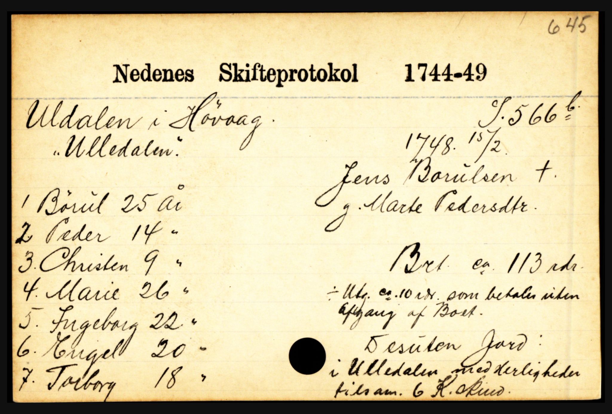 Nedenes sorenskriveri før 1824, AV/SAK-1221-0007/H, p. 32039