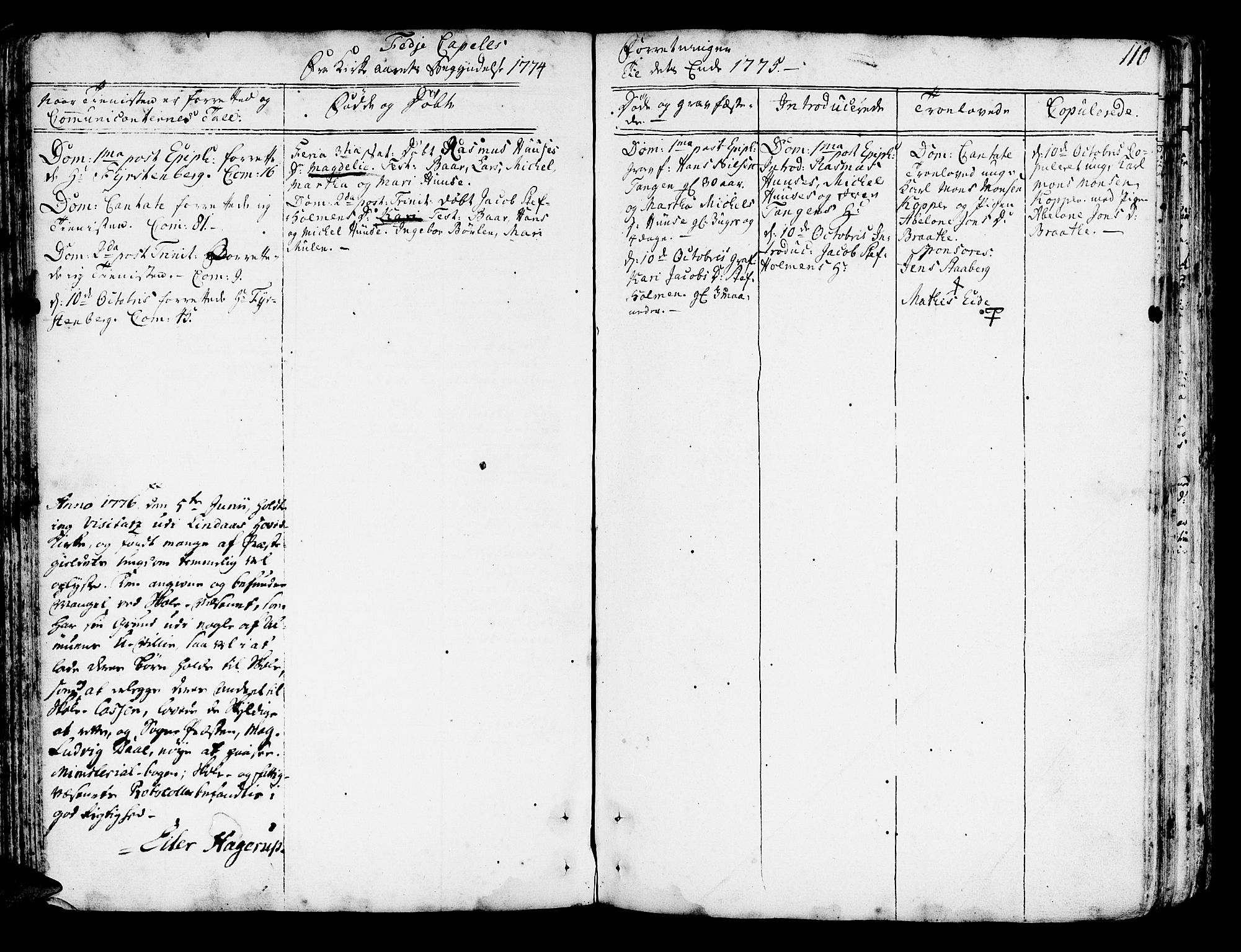 Lindås Sokneprestembete, AV/SAB-A-76701/H/Haa/Haaa/L0004: Parish register (official) no. A 4, 1764-1791, p. 110