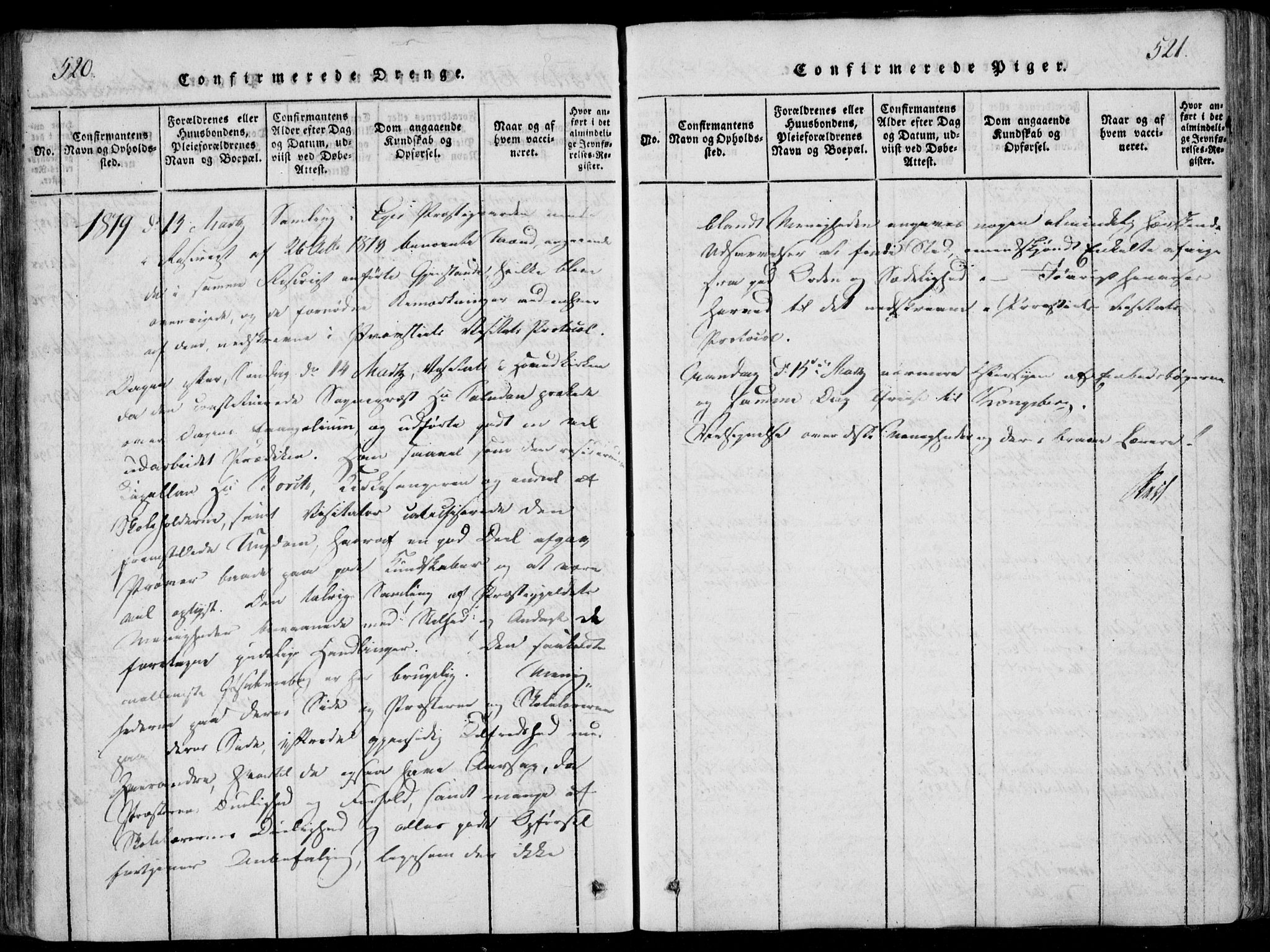 Eiker kirkebøker, AV/SAKO-A-4/F/Fa/L0011: Parish register (official) no. I 11, 1814-1827, p. 520-521