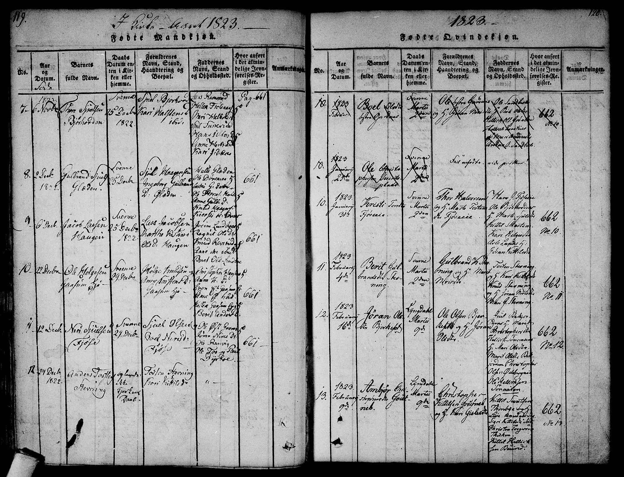 Flesberg kirkebøker, AV/SAKO-A-18/F/Fa/L0005: Parish register (official) no. I 5, 1816-1834, p. 119-120