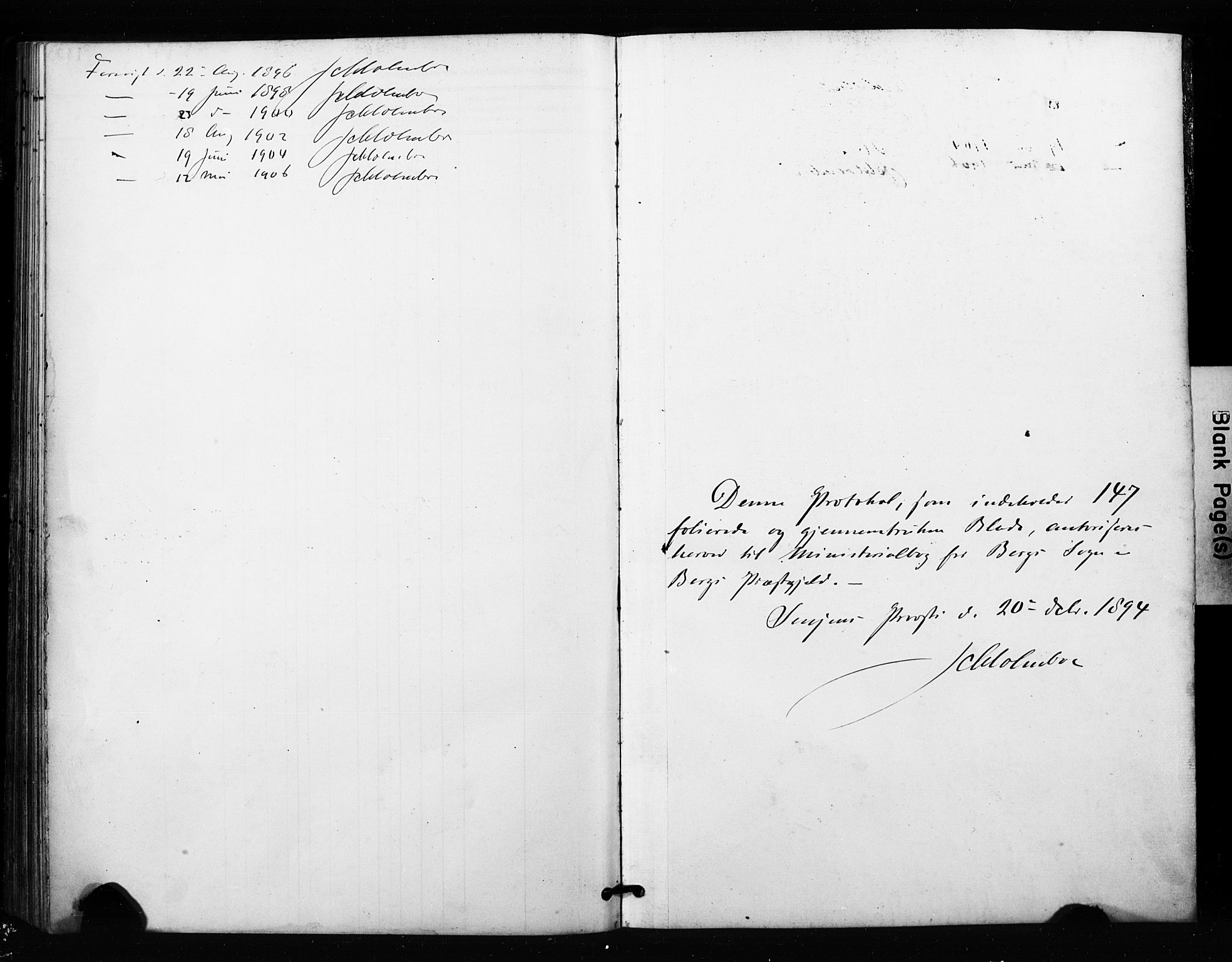 Berg sokneprestkontor, AV/SATØ-S-1318/G/Ga/Gaa/L0005kirke: Parish register (official) no. 5, 1894-1905