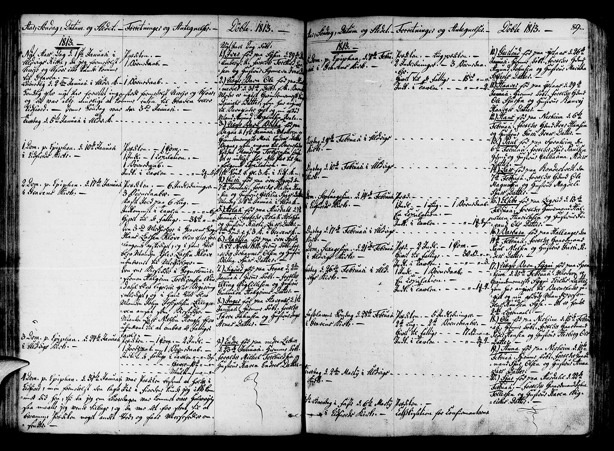 Ulvik sokneprestembete, SAB/A-78801/H/Haa: Parish register (official) no. A 11, 1793-1838, p. 89
