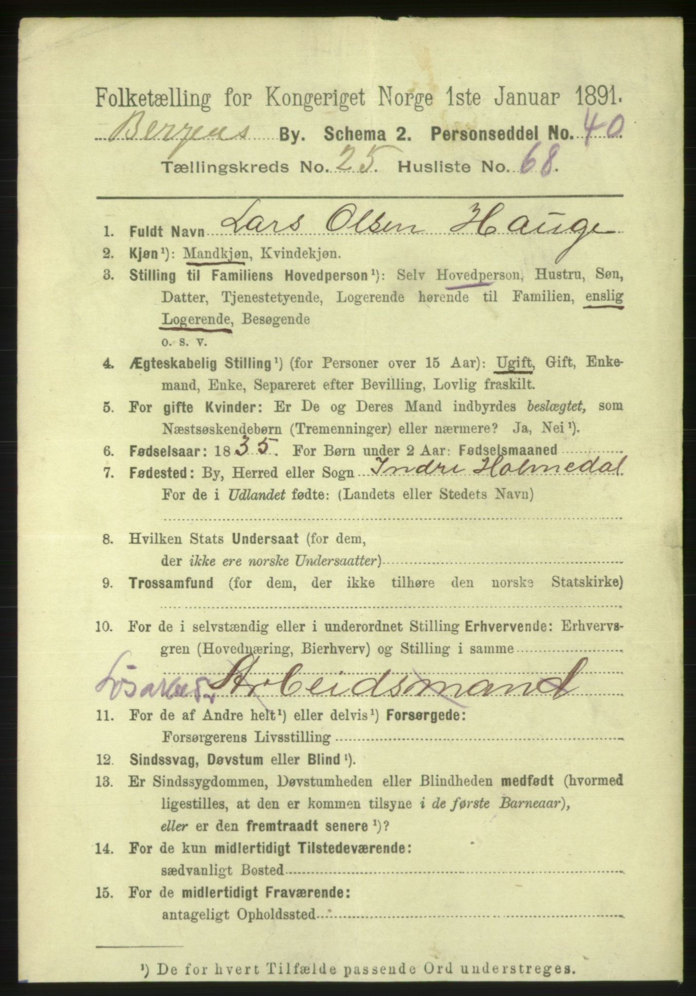 RA, 1891 Census for 1301 Bergen, 1891, p. 34310