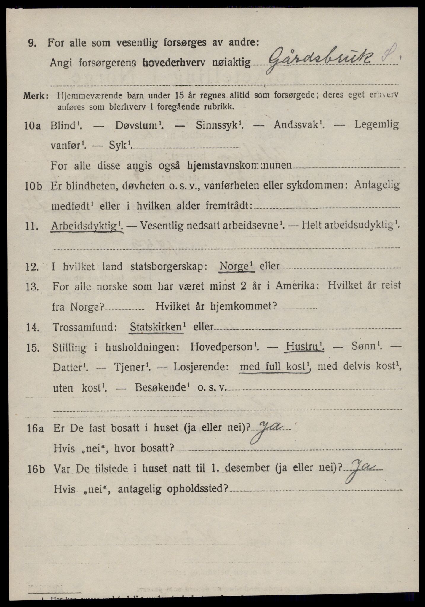 SAT, 1920 census for Ulstein, 1920, p. 5309