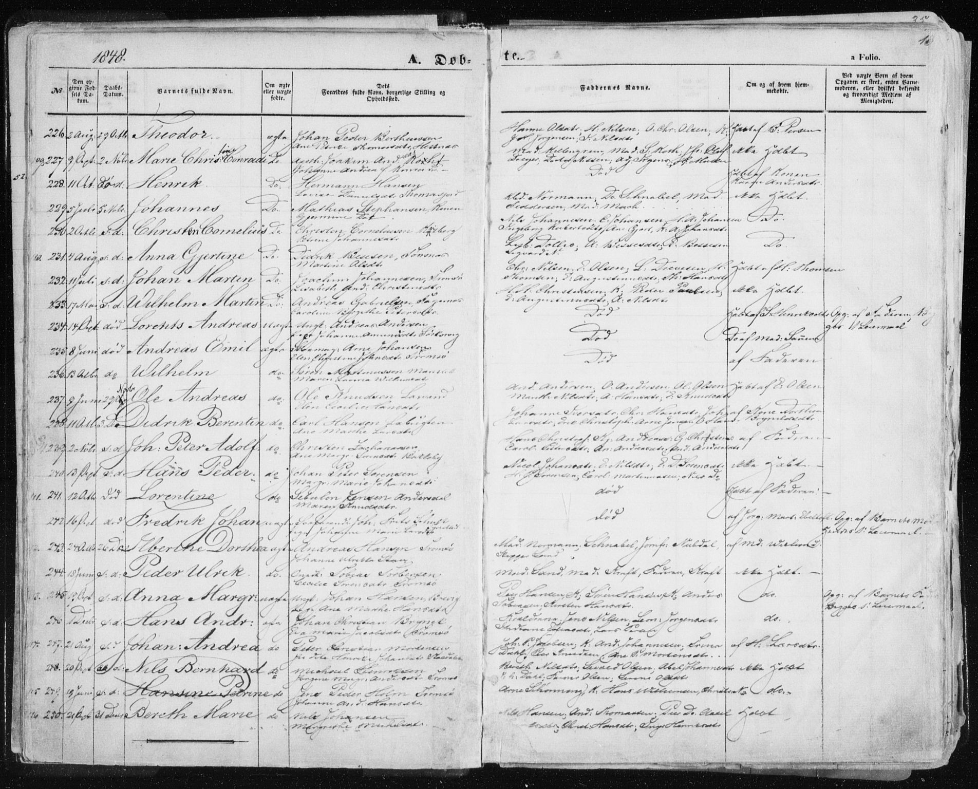 Tromsø sokneprestkontor/stiftsprosti/domprosti, SATØ/S-1343/G/Ga/L0010kirke: Parish register (official) no. 10, 1848-1855, p. 13