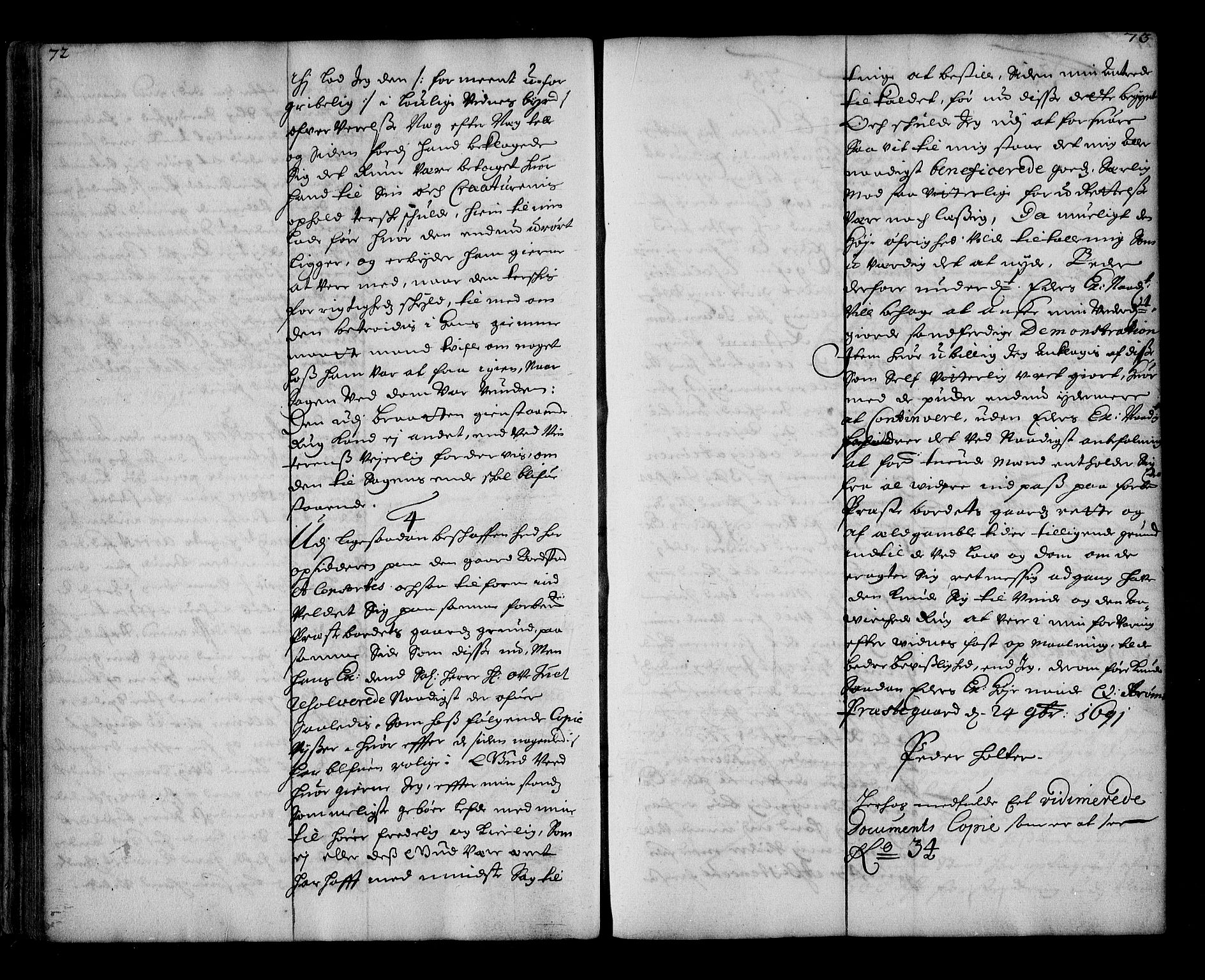 Stattholderembetet 1572-1771, AV/RA-EA-2870/Ae/L0009: Supplikasjons- og resolusjonsprotokoll, 1691-1692, p. 72-73