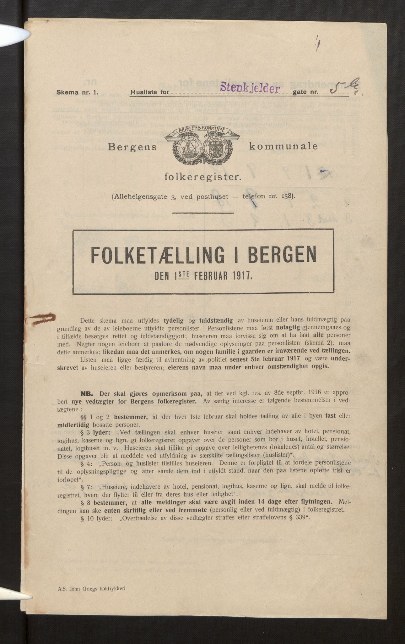 SAB, Municipal Census 1917 for Bergen, 1917, p. 37112