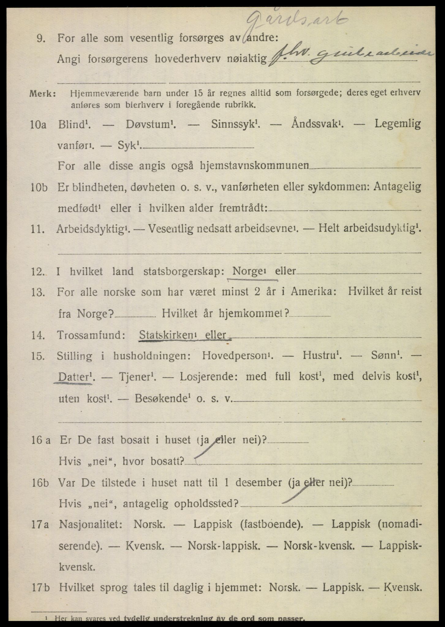 SAT, 1920 census for Sørfold, 1920, p. 4068