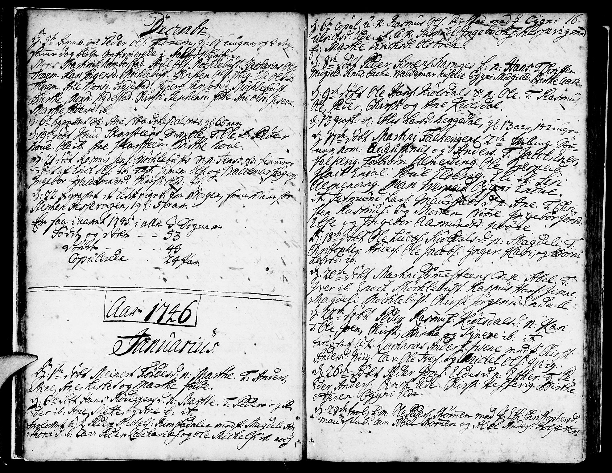Davik sokneprestembete, SAB/A-79701/H/Haa/Haaa/L0002: Parish register (official) no. A 2, 1742-1816, p. 16