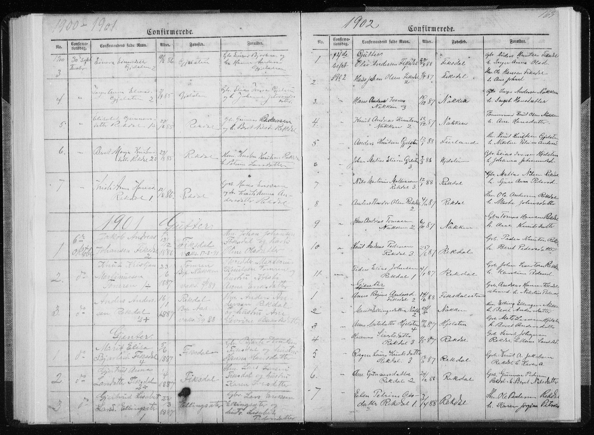 Ministerialprotokoller, klokkerbøker og fødselsregistre - Møre og Romsdal, SAT/A-1454/540/L0541: Parish register (copy) no. 540C01, 1867-1920, p. 163