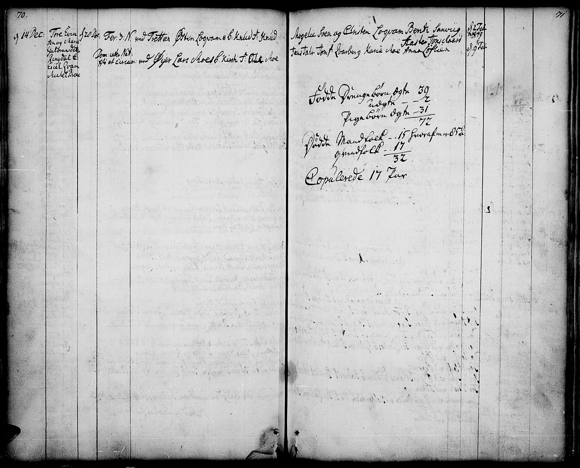 Øyer prestekontor, SAH/PREST-084/H/Ha/Haa/L0002: Parish register (official) no. 2, 1733-1784, p. 70-71