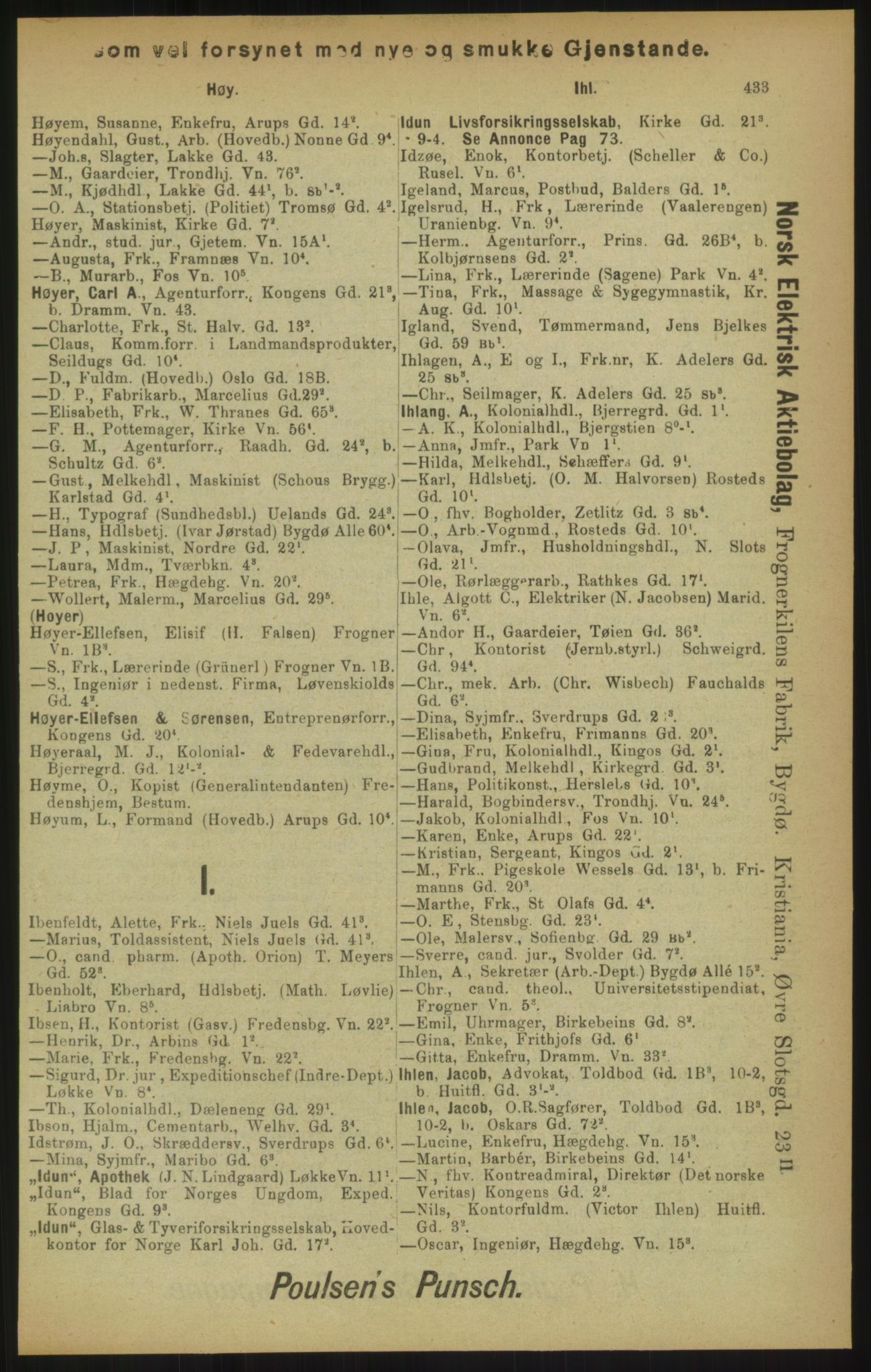 Kristiania/Oslo adressebok, PUBL/-, 1900, p. 433
