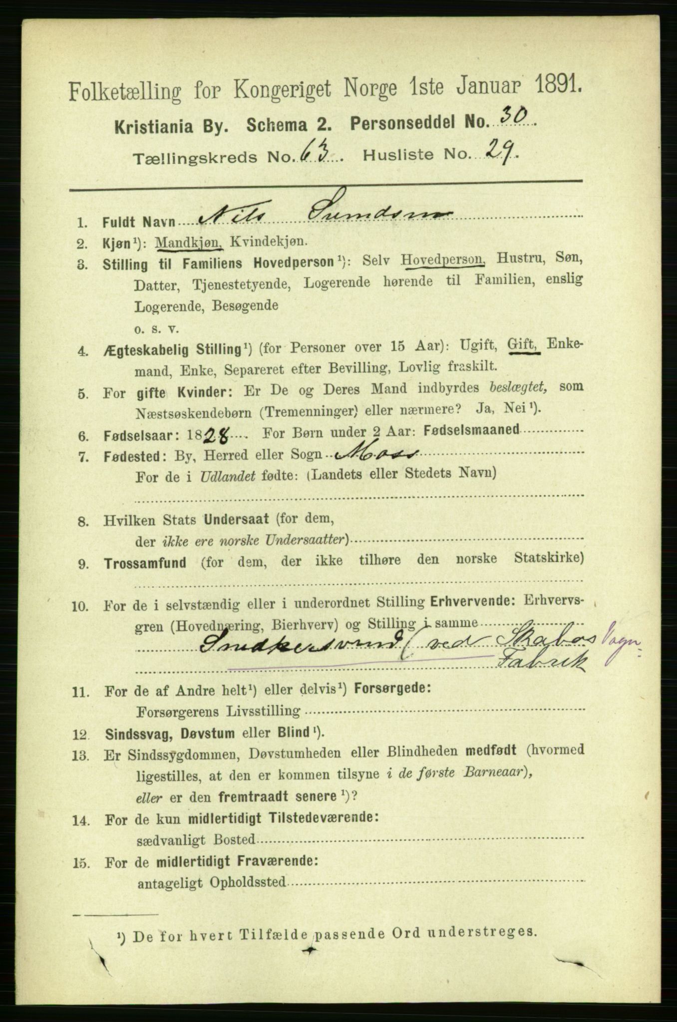 RA, 1891 census for 0301 Kristiania, 1891, p. 34278