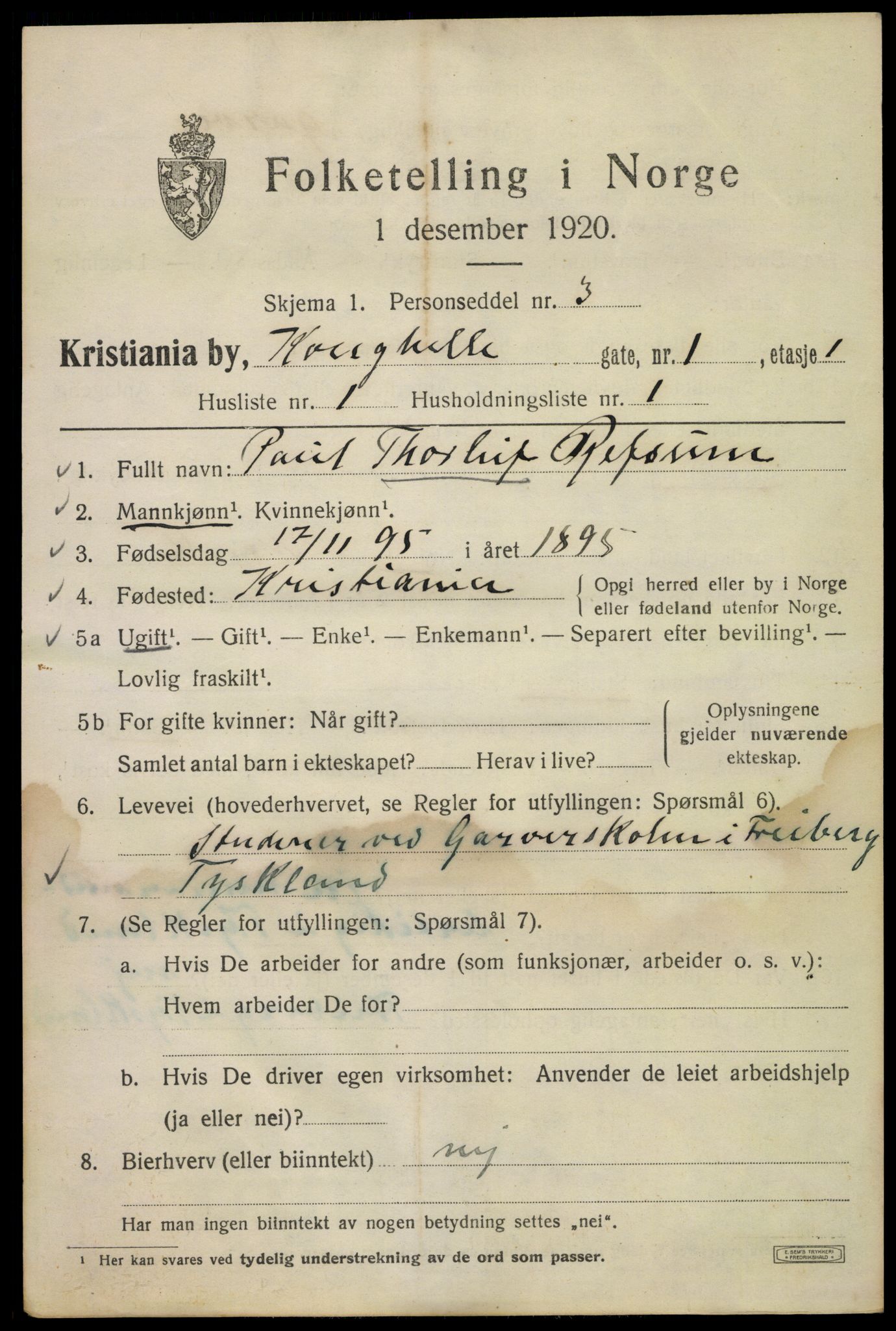 SAO, 1920 census for Kristiania, 1920, p. 346741