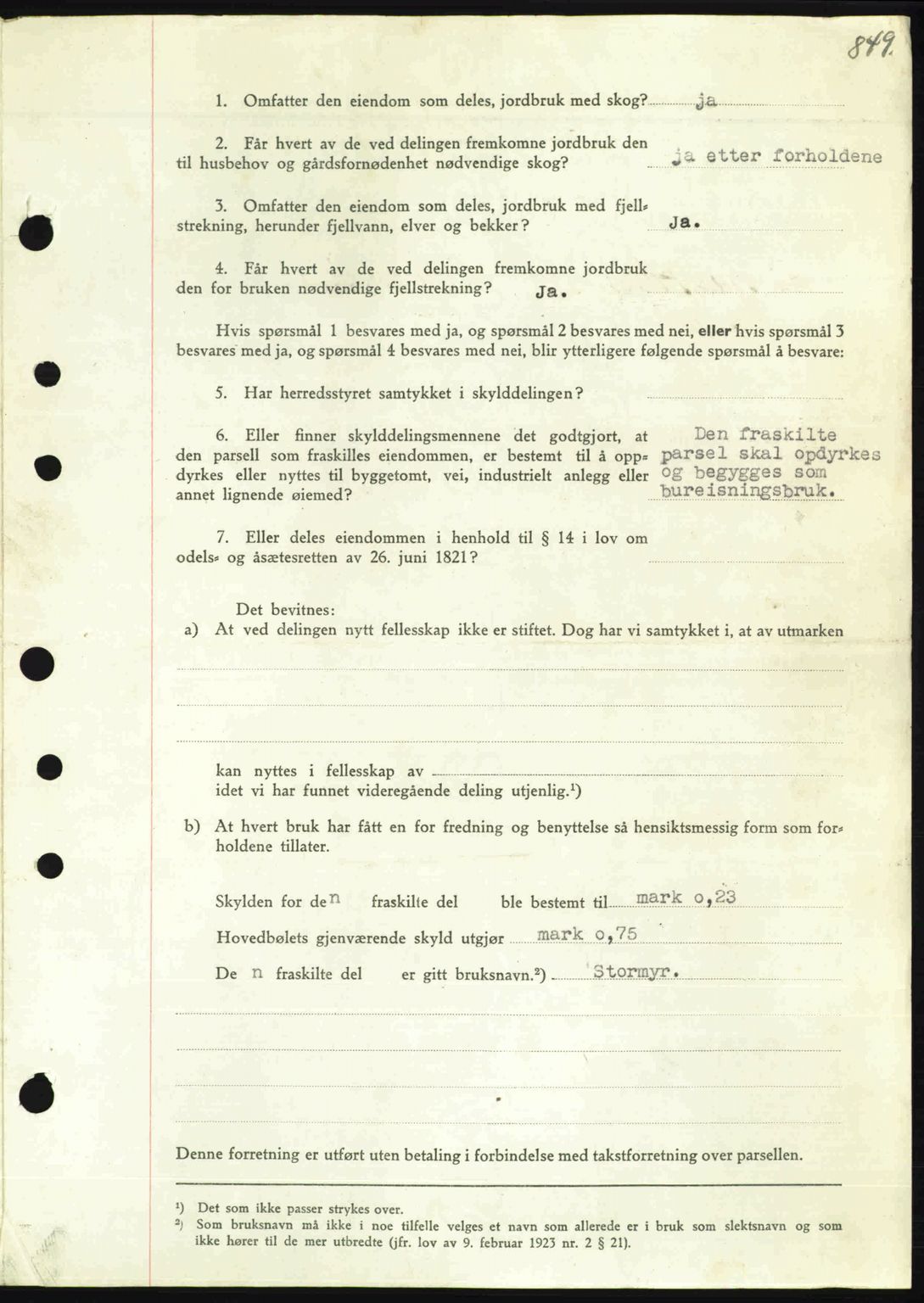 Nordmøre sorenskriveri, AV/SAT-A-4132/1/2/2Ca: Mortgage book no. A103, 1946-1947, Diary no: : 102/1947