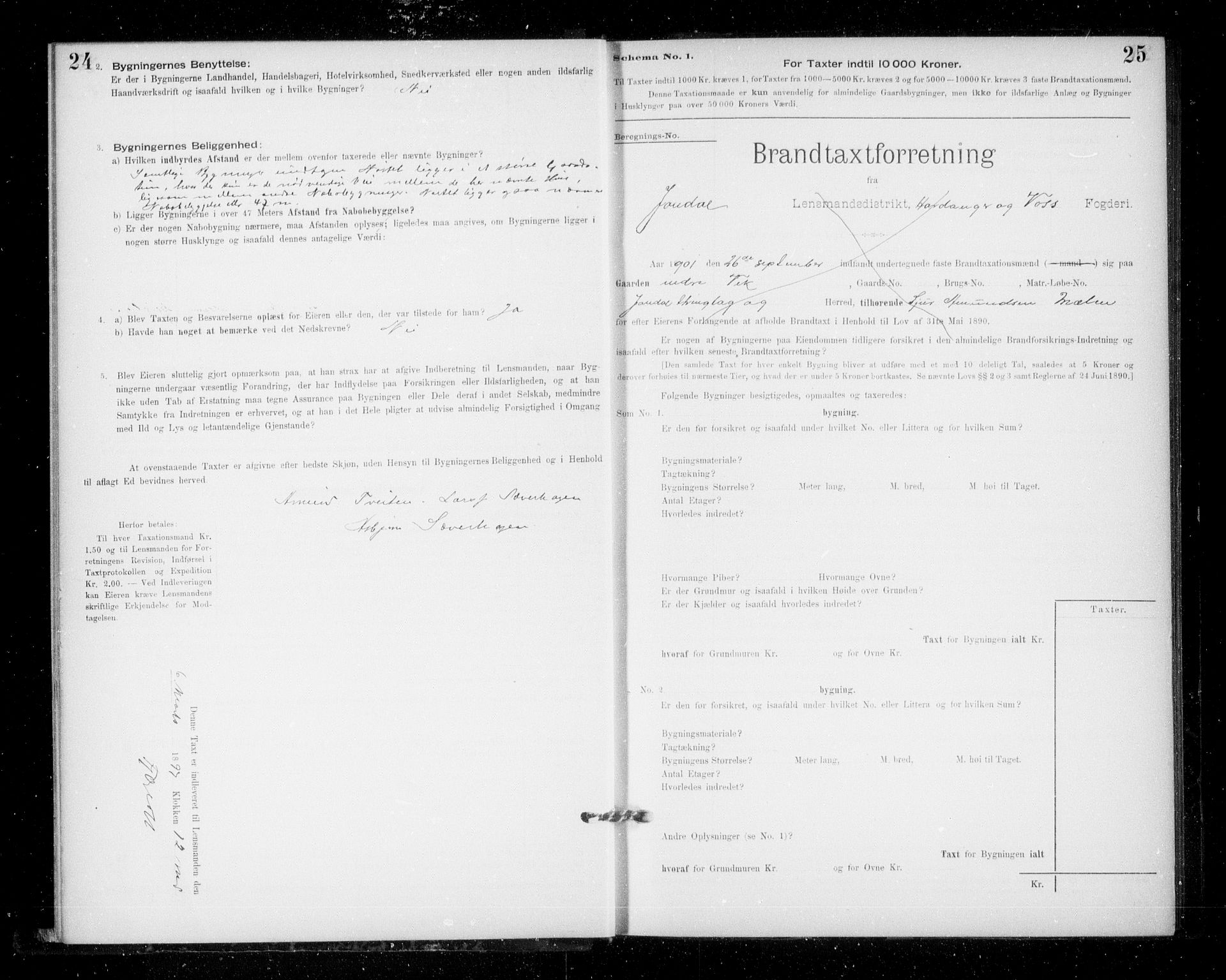 Lensmannen i Jondal, SAB/A-33101/0012/L0005: Branntakstprotokoll, skjematakst, 1894-1951, p. 24-25