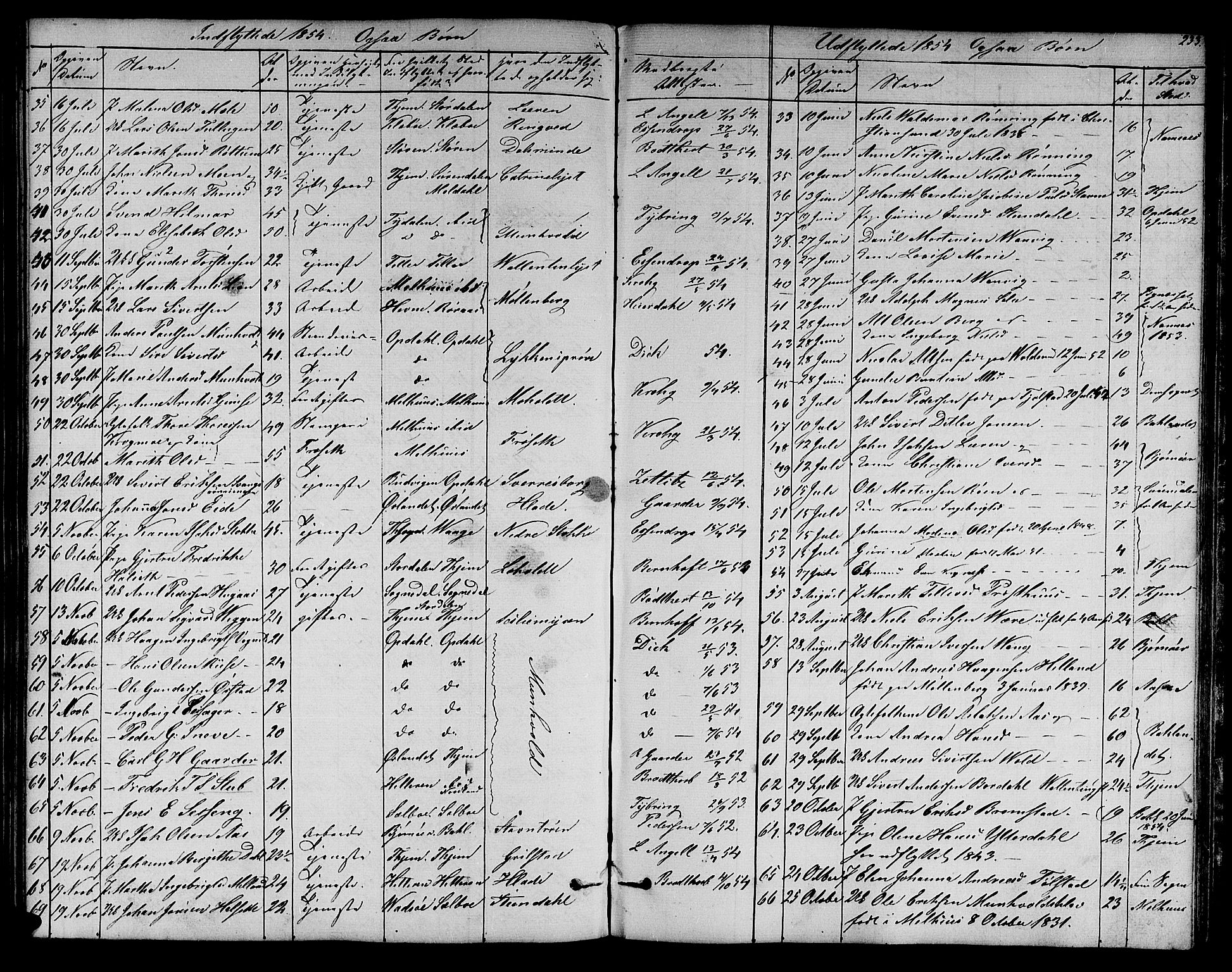 Ministerialprotokoller, klokkerbøker og fødselsregistre - Sør-Trøndelag, SAT/A-1456/606/L0310: Parish register (copy) no. 606C06, 1850-1859, p. 233
