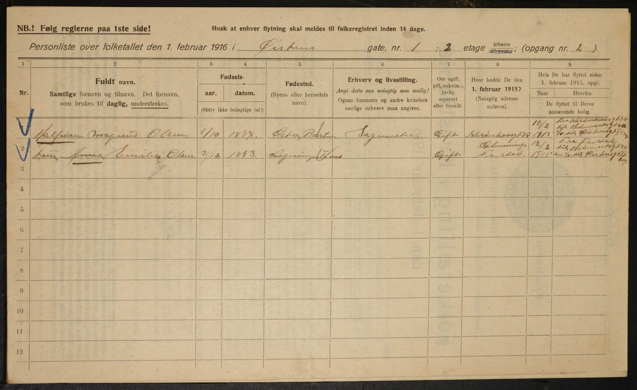 OBA, Municipal Census 1916 for Kristiania, 1916, p. 133979