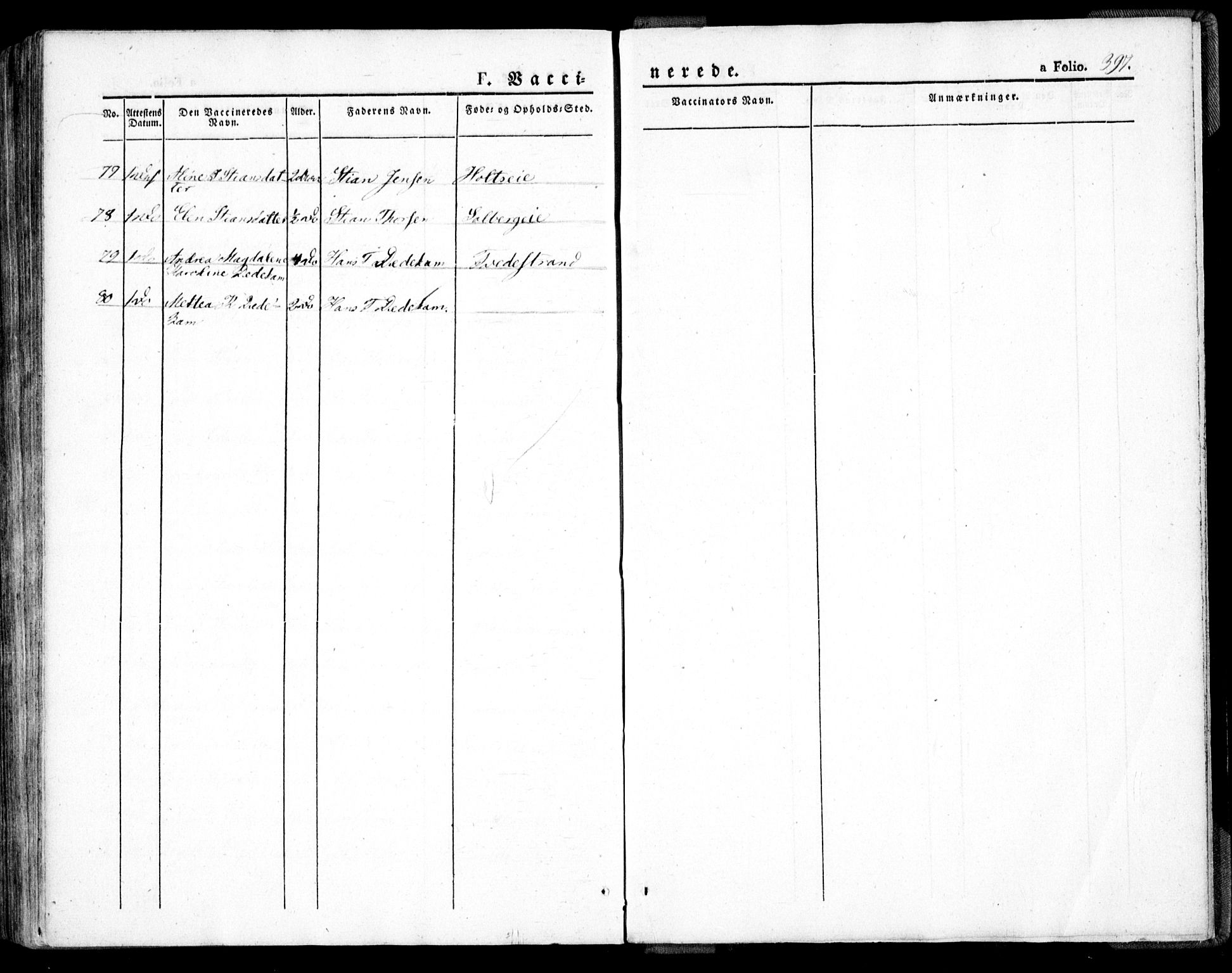 Holt sokneprestkontor, AV/SAK-1111-0021/F/Fa/L0007: Parish register (official) no. A 7, 1836-1848, p. 397