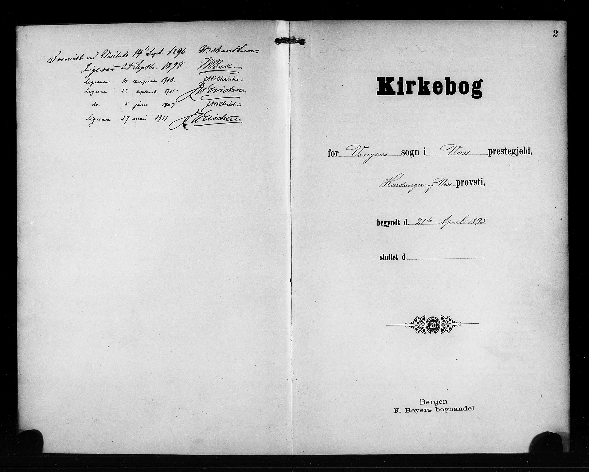 Voss sokneprestembete, SAB/A-79001/H/Hab: Parish register (copy) no. D 1, 1895-1909, p. 2