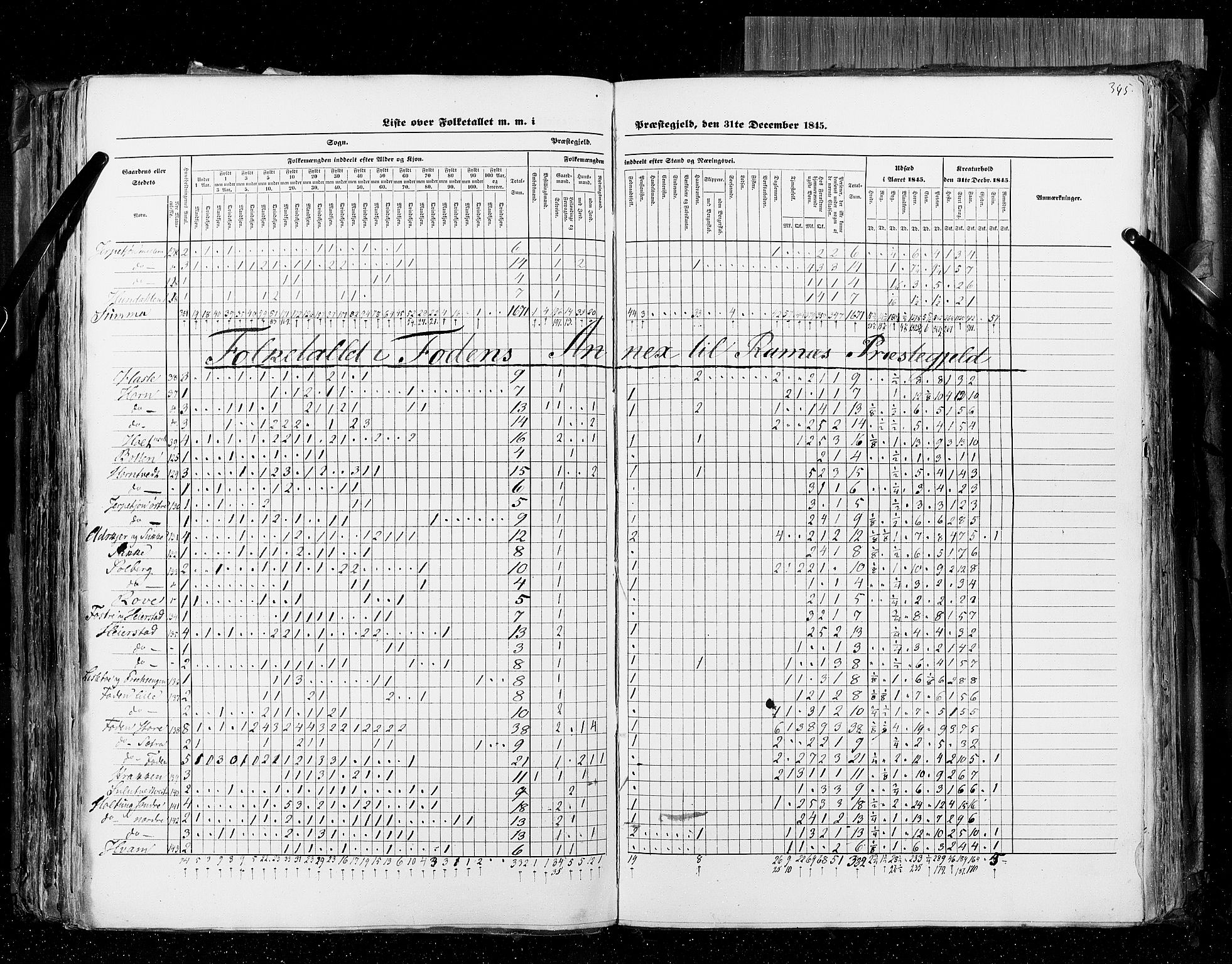 RA, Census 1845, vol. 4: Buskerud amt og Jarlsberg og Larvik amt, 1845, p. 345