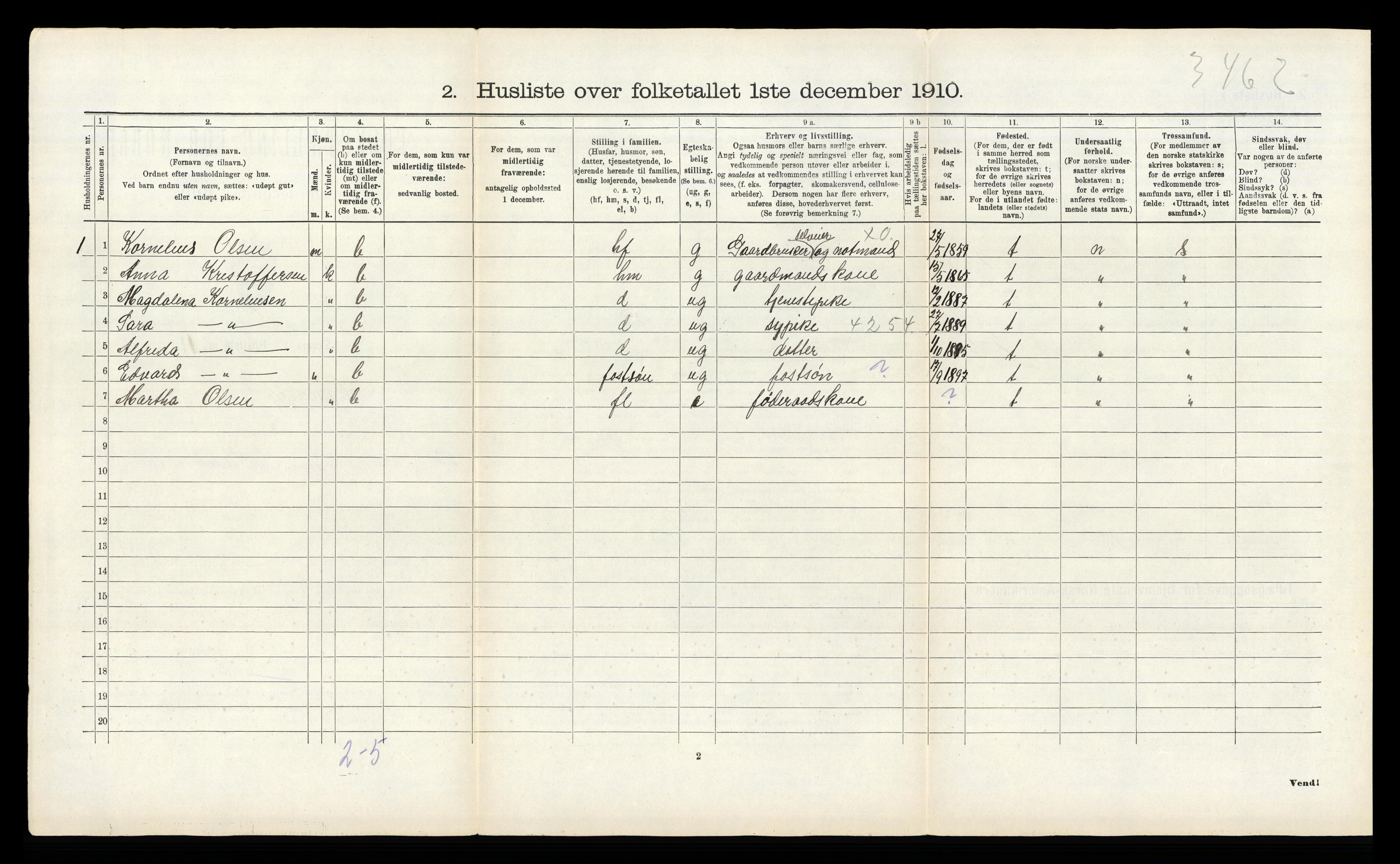 RA, 1910 census for Hamarøy, 1910, p. 1011