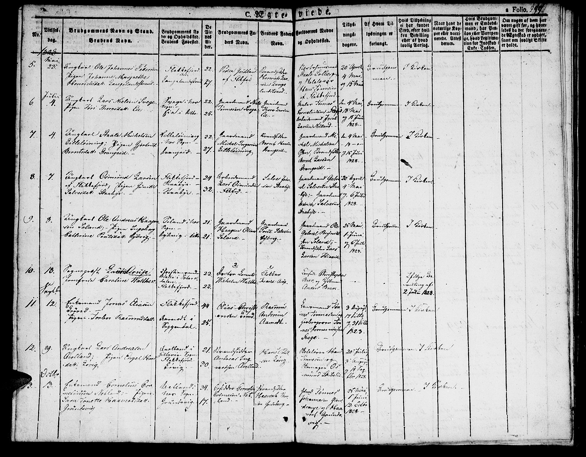 Flekkefjord sokneprestkontor, SAK/1111-0012/F/Fb/Fbc/L0004: Parish register (copy) no. B 4, 1827-1846, p. 259