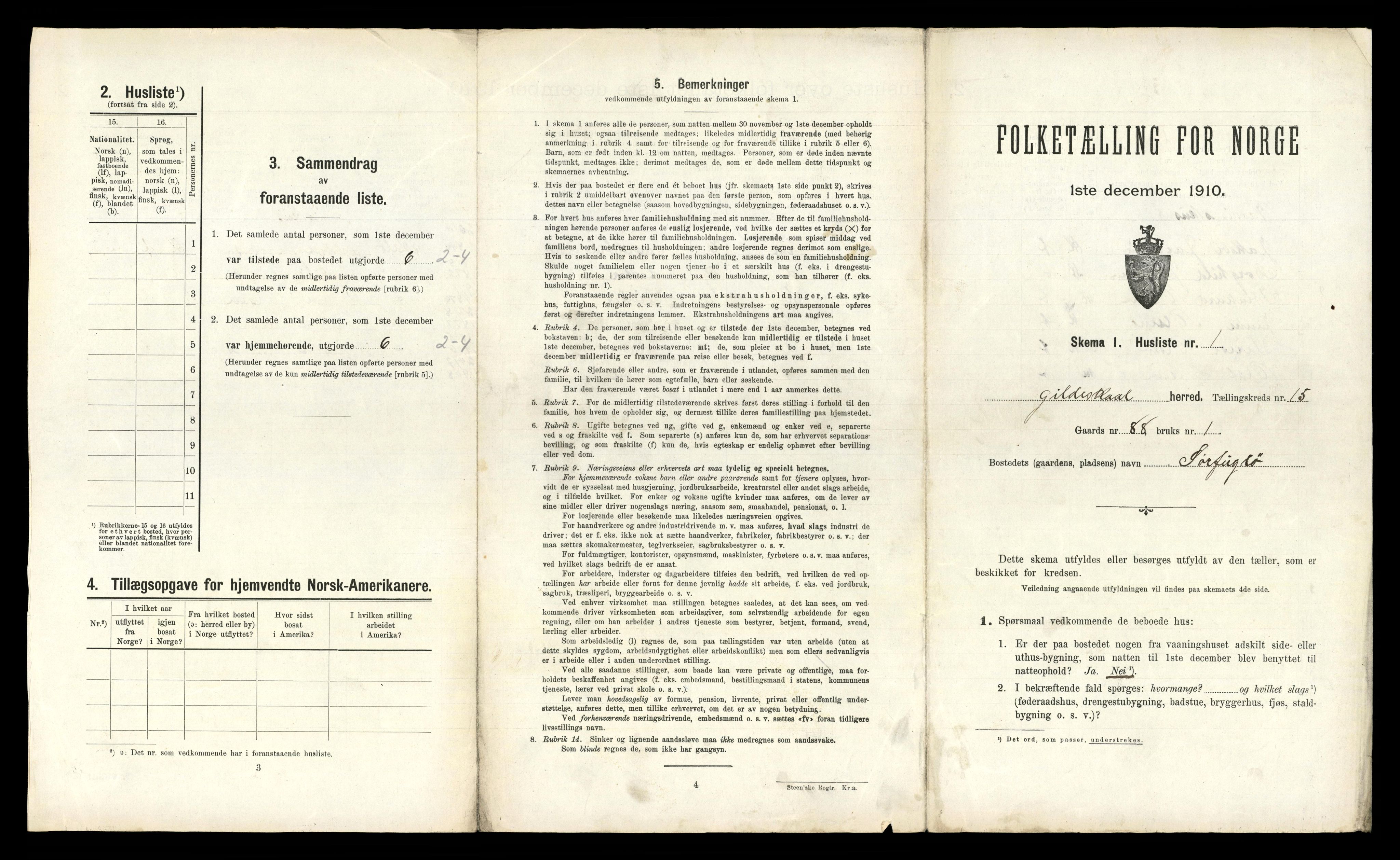 RA, 1910 census for Gildeskål, 1910, p. 1487