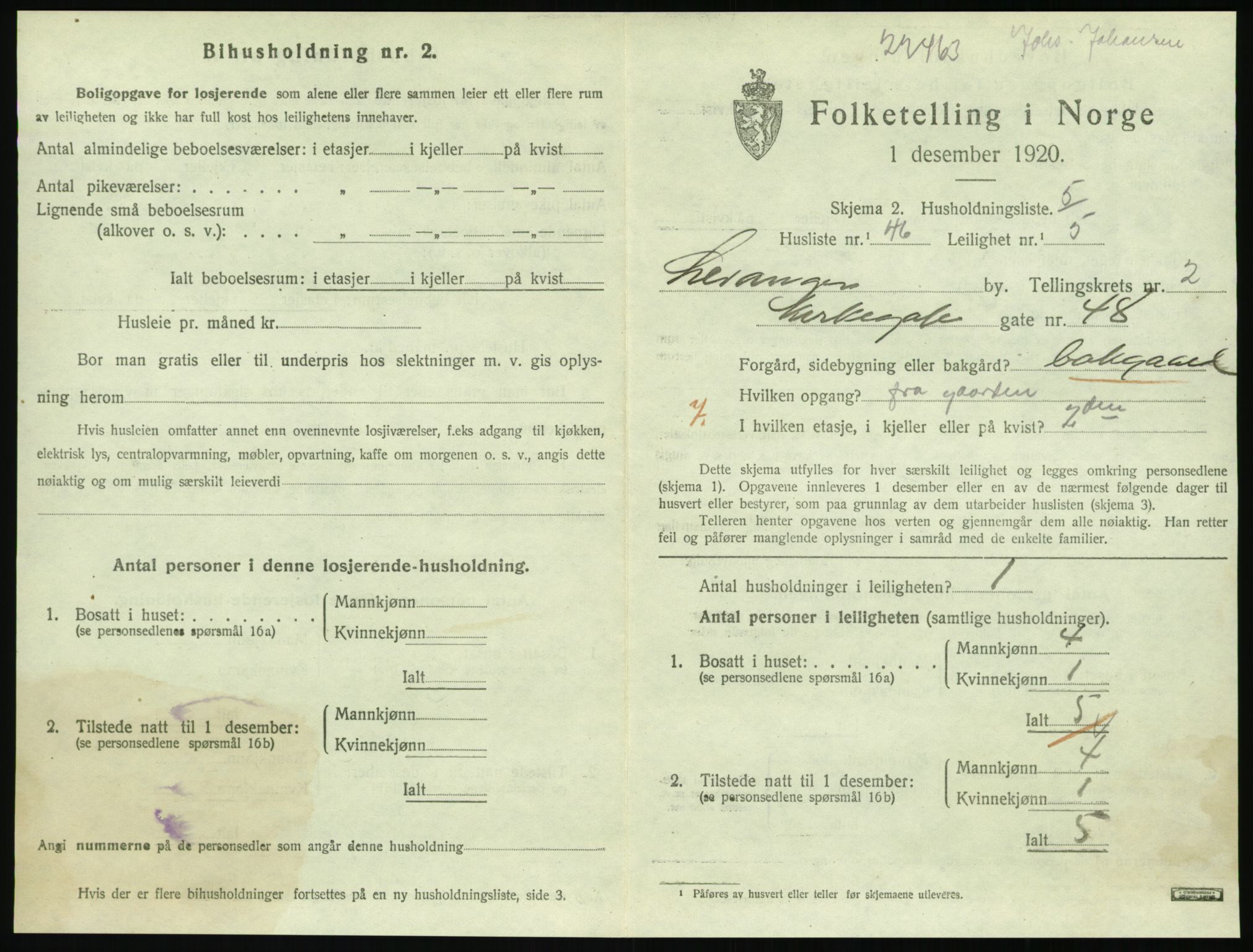 SAT, 1920 census for Levanger town, 1920, p. 1002