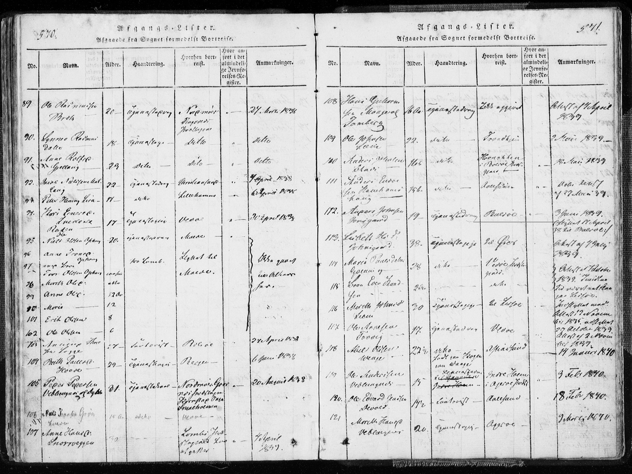 Ministerialprotokoller, klokkerbøker og fødselsregistre - Møre og Romsdal, SAT/A-1454/544/L0571: Parish register (official) no. 544A04, 1818-1853, p. 570-571