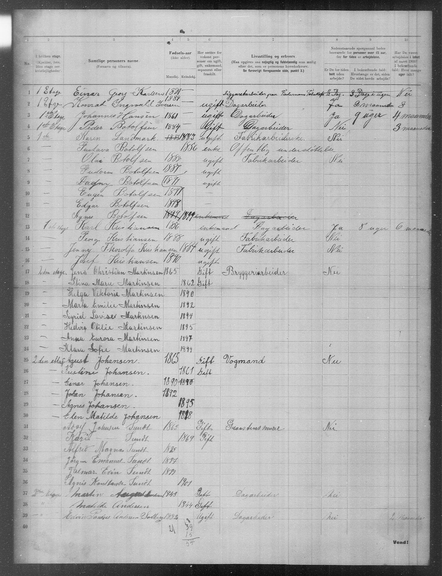 OBA, Municipal Census 1903 for Kristiania, 1903, p. 11254