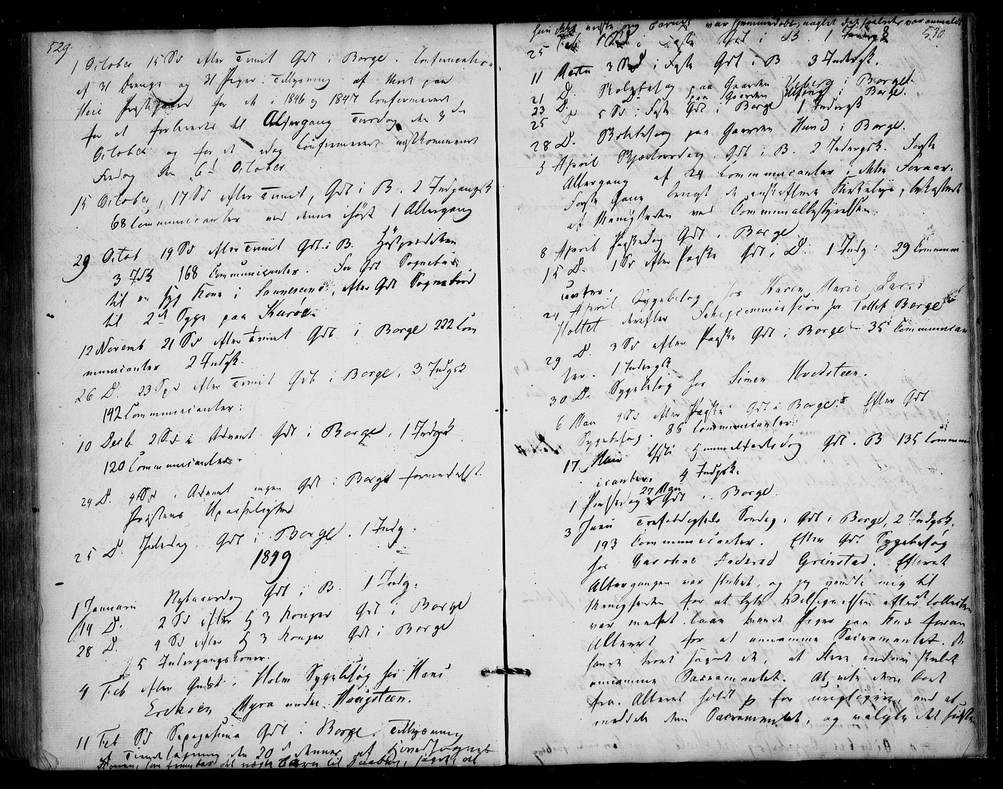 Borge prestekontor Kirkebøker, SAO/A-10903/F/Fa/L0005: Parish register (official) no. I 5, 1848-1860, p. 529-530