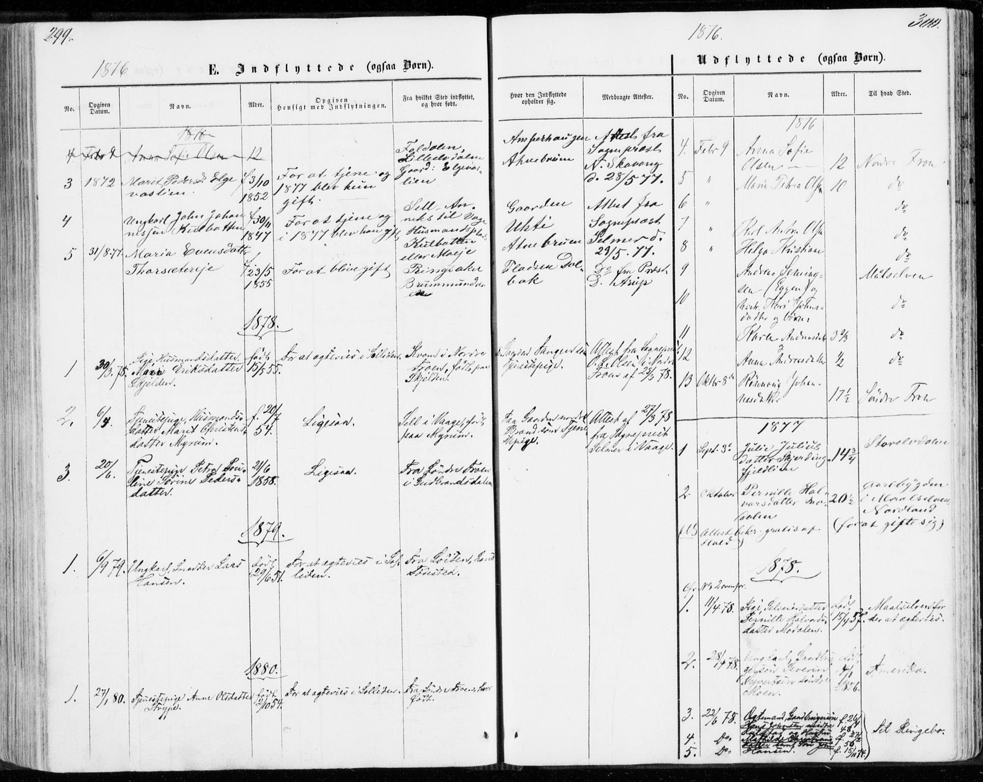 Sollia prestekontor, AV/SAH-PREST-050/H/Ha/Haa/L0001: Parish register (official) no. 1, 1856-1885, p. 299-300