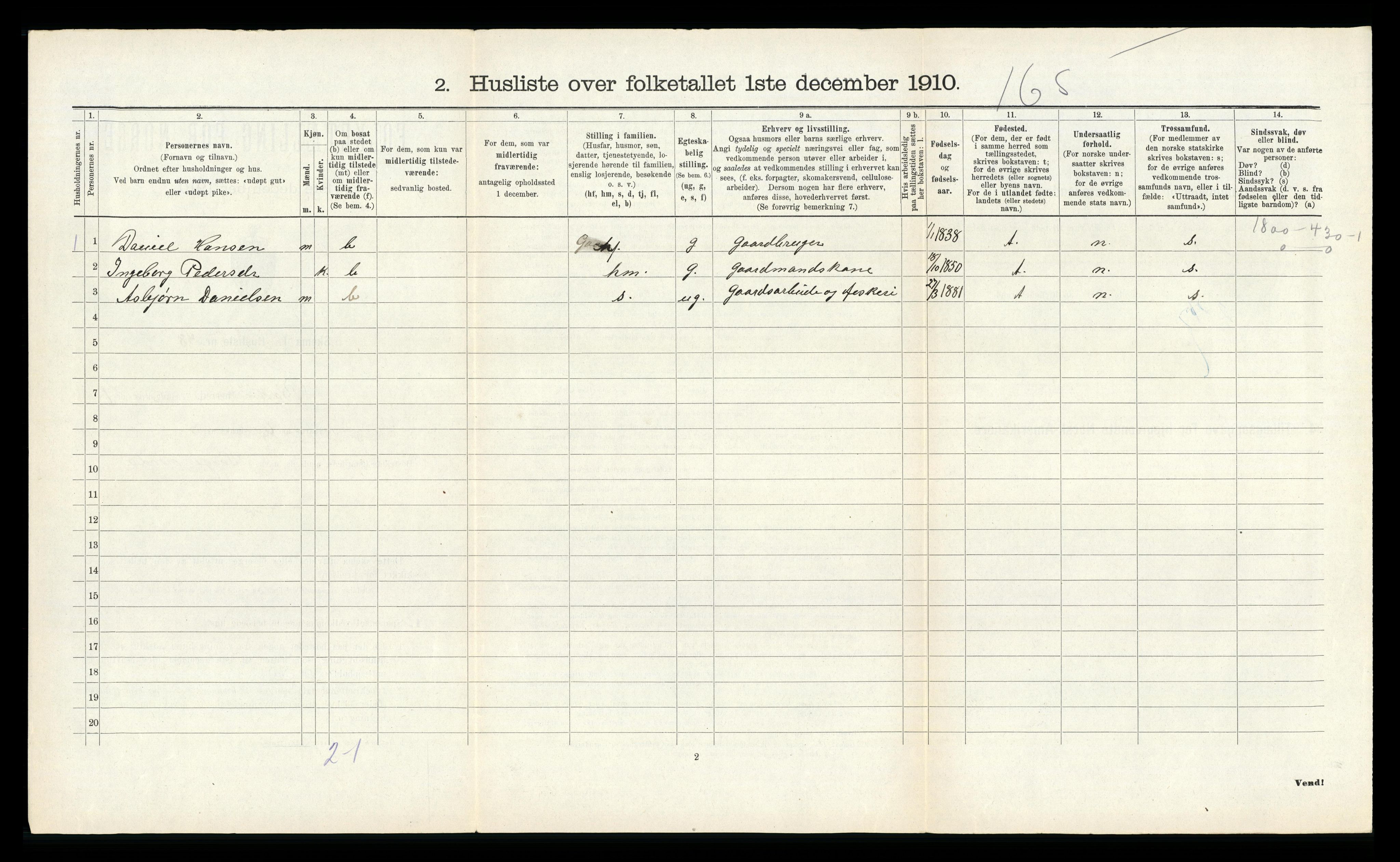 RA, 1910 census for Bokn, 1910, p. 93