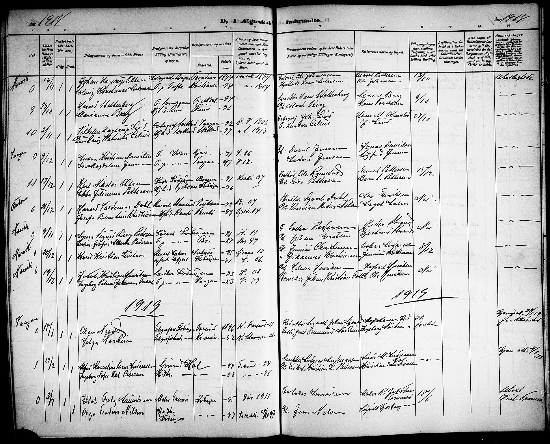 Ministerialprotokoller, klokkerbøker og fødselsregistre - Nordland, AV/SAT-A-1459/872/L1048: Parish register (copy) no. 872C04, 1898-1919