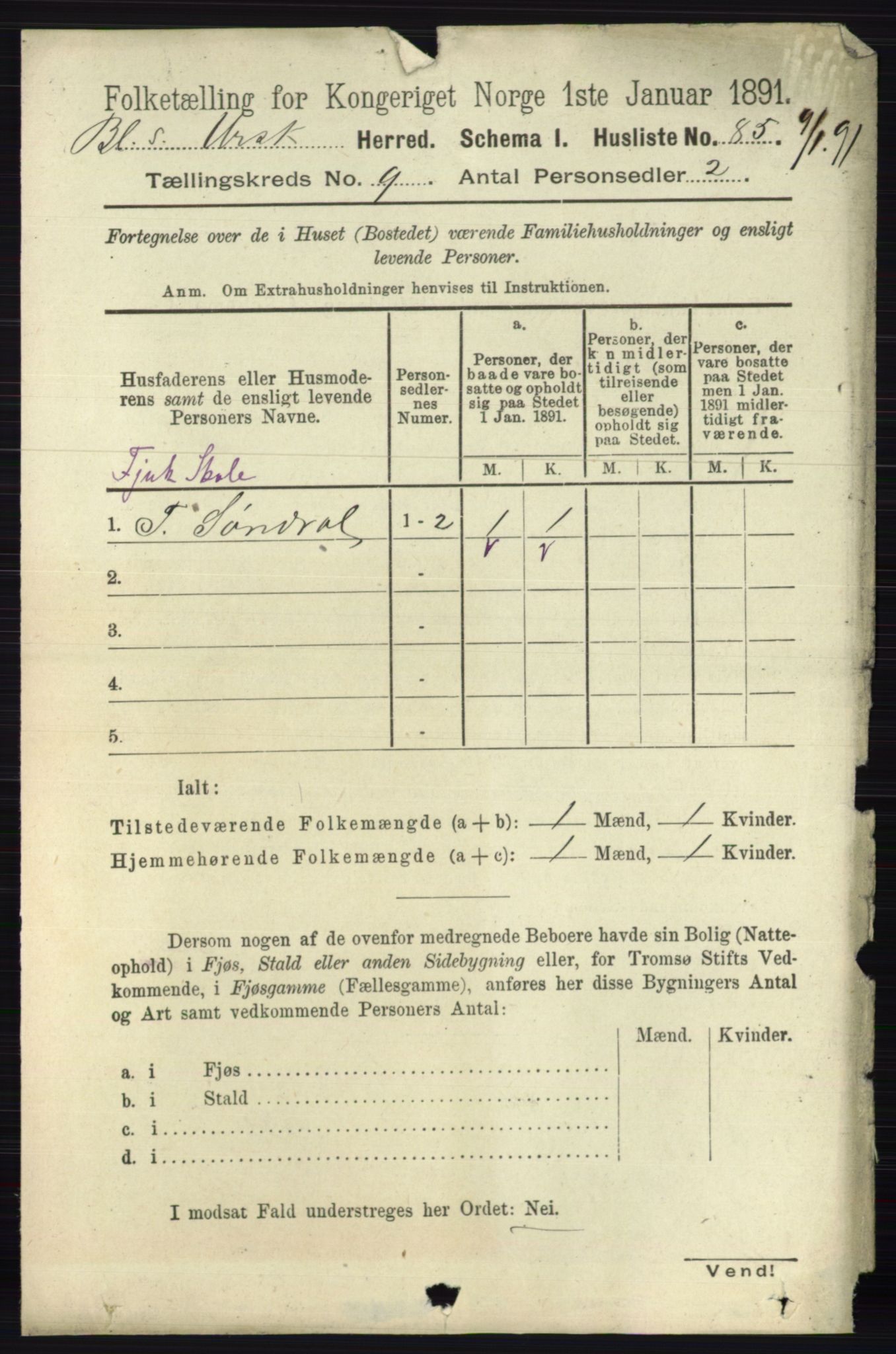 RA, 1891 census for 0224 Aurskog, 1891, p. 4504