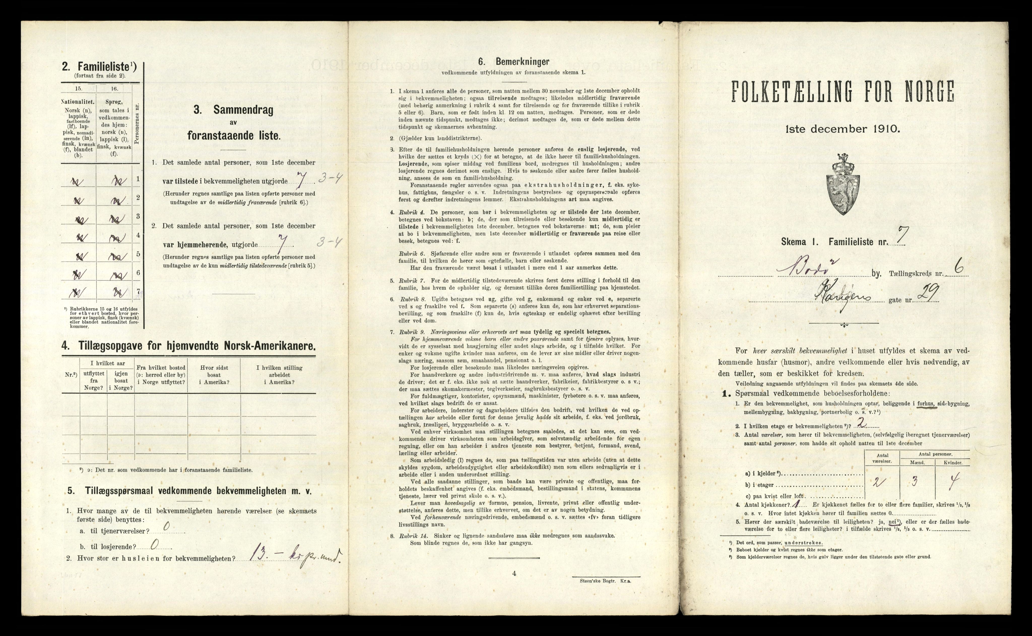 RA, 1910 census for Bodø, 1910, p. 1601