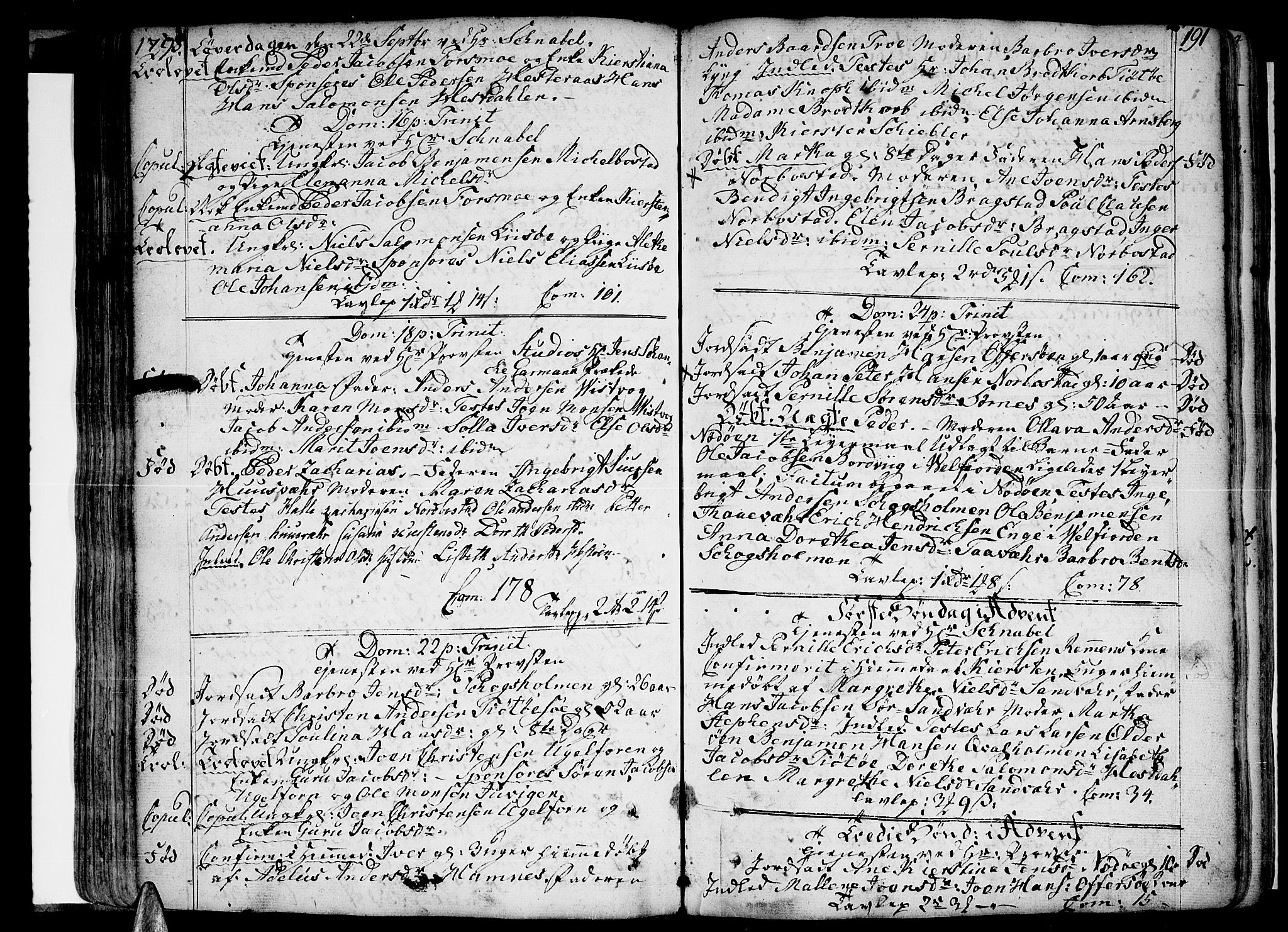Ministerialprotokoller, klokkerbøker og fødselsregistre - Nordland, SAT/A-1459/830/L0440: Parish register (official) no. 830A07 /2, 1776-1800, p. 191
