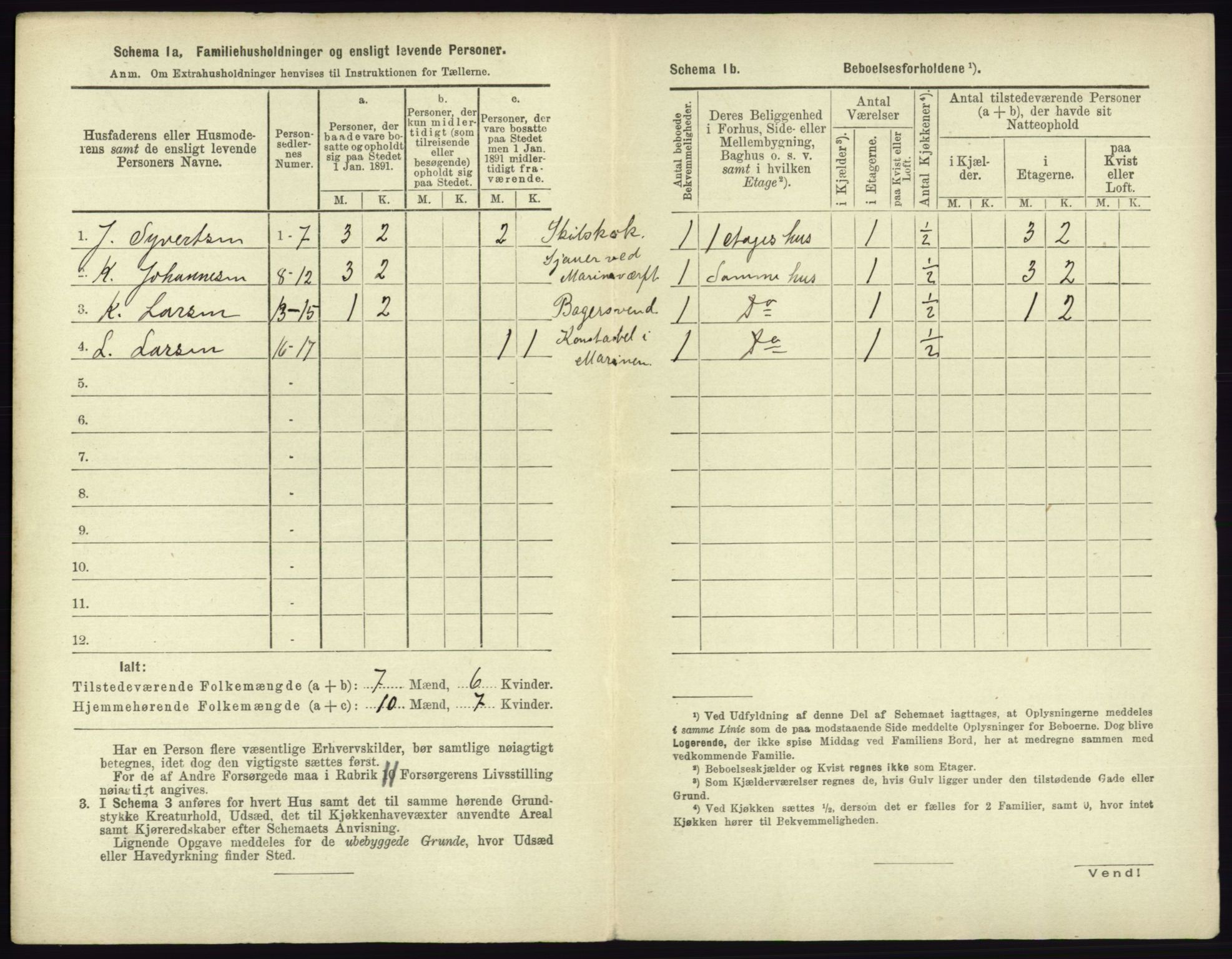 RA, 1891 census for 0703 Horten, 1891, p. 1156