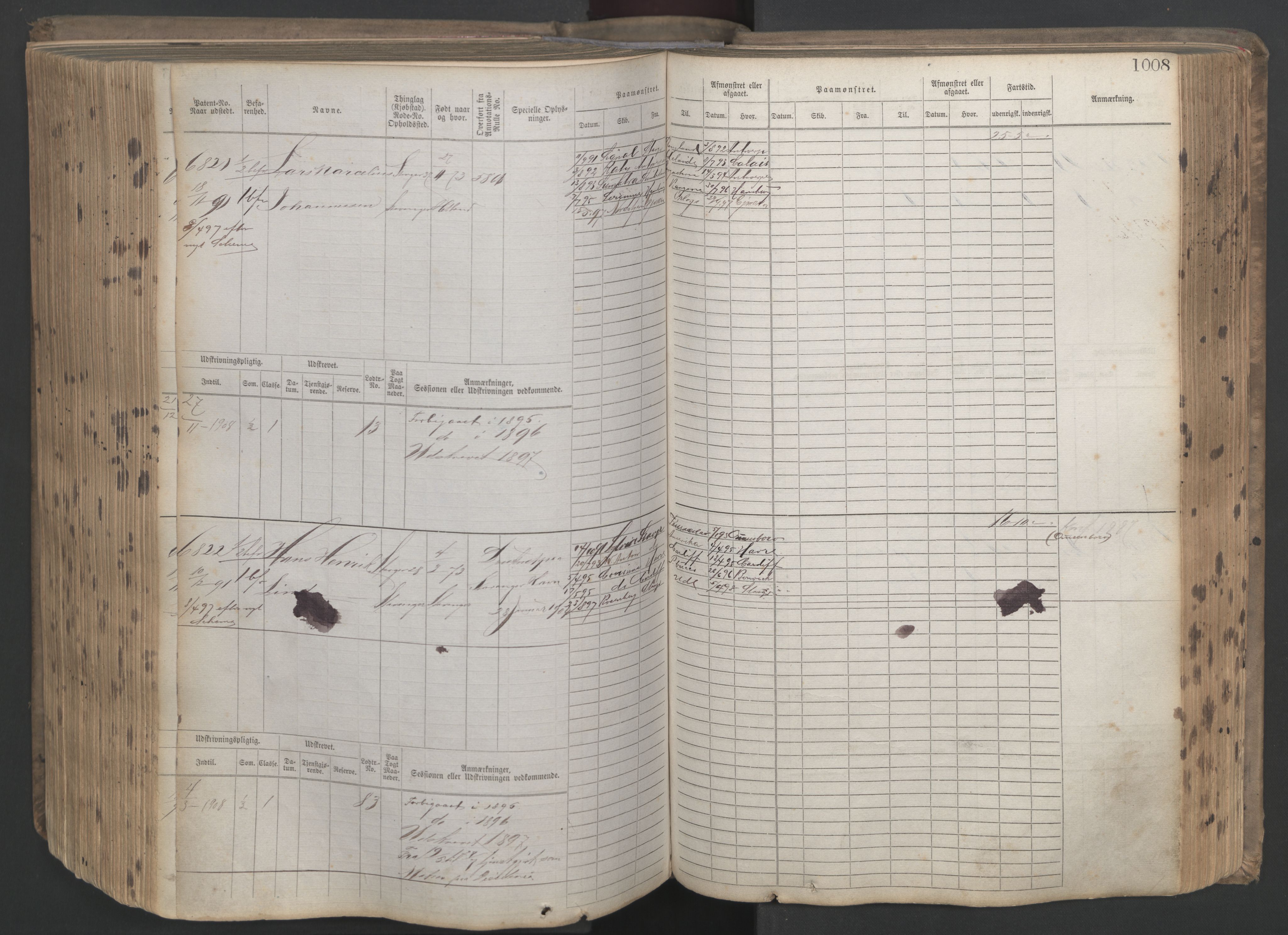 Stavanger sjømannskontor, AV/SAST-A-102006/F/Fb/Fbb/L0021: Sjøfartshovedrulle patnentnr. 6005-7204 (dublett), 1887, p. 413