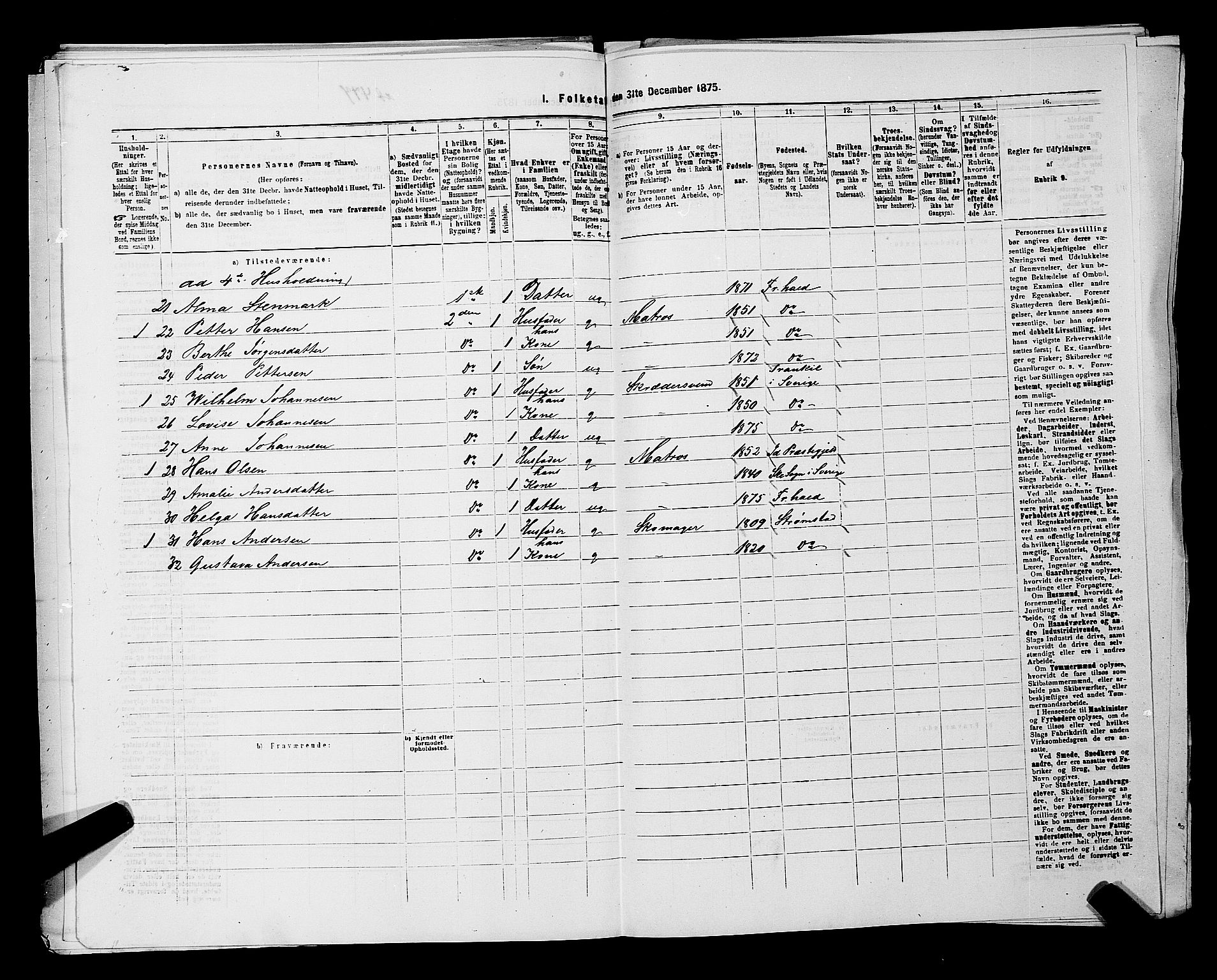 RA, 1875 census for 0101P Fredrikshald, 1875, p. 1244