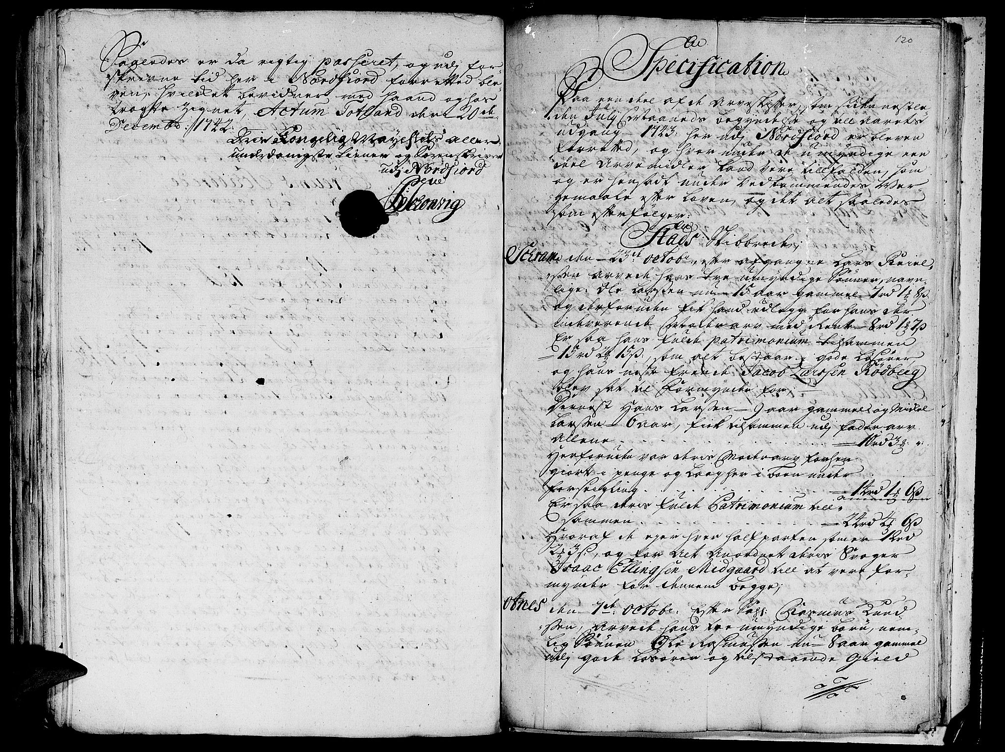 Nordfjord sorenskriveri, SAB/A-2801/04/04a/L0008: Skifteprotokollar, 1733-1744, p. 121